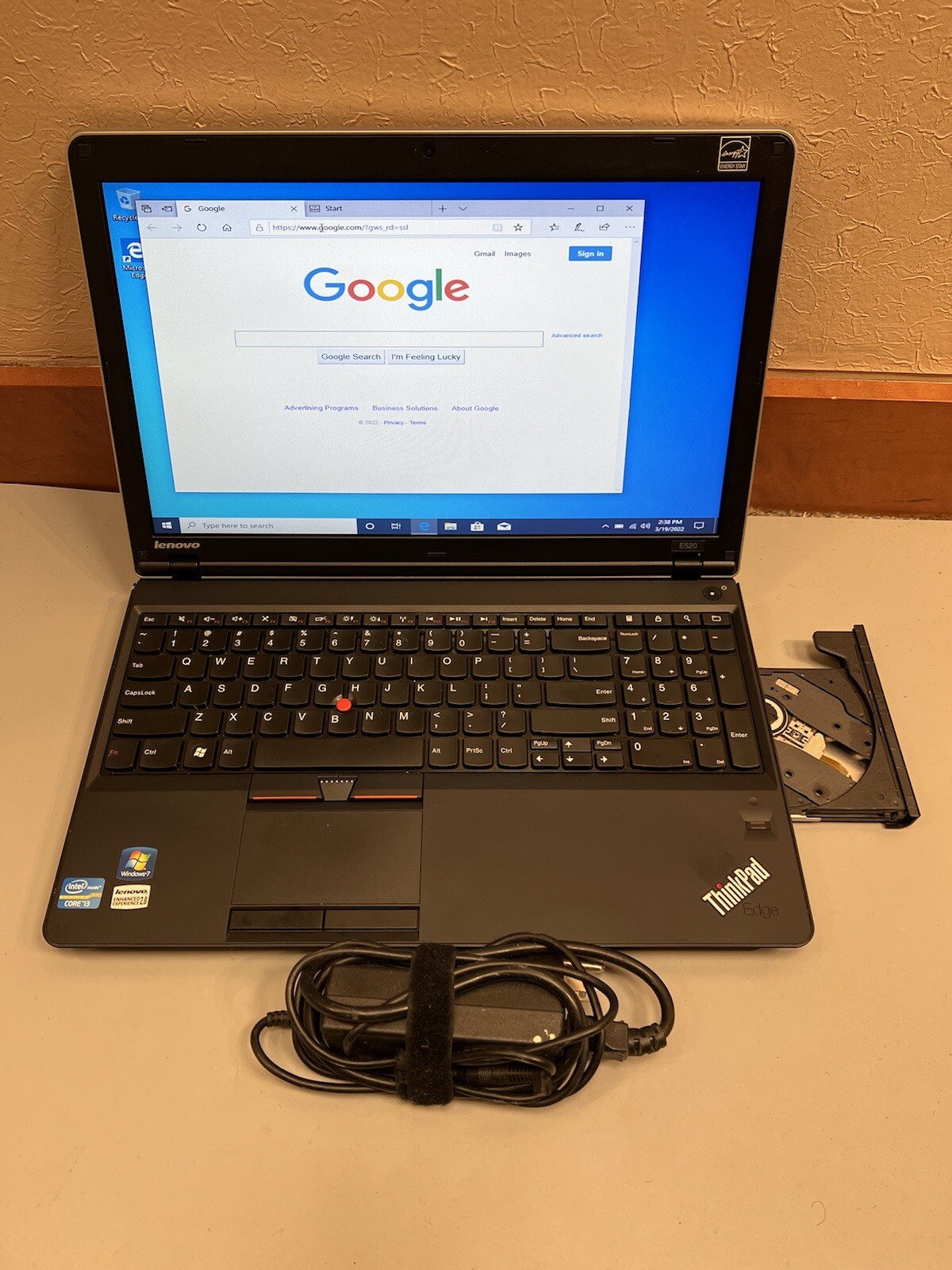 LENOVO THINKPAD EDGE E520 15.6″ Core i3-2350M 4GB RAM 500GB WEBCAM BLUETOOTH