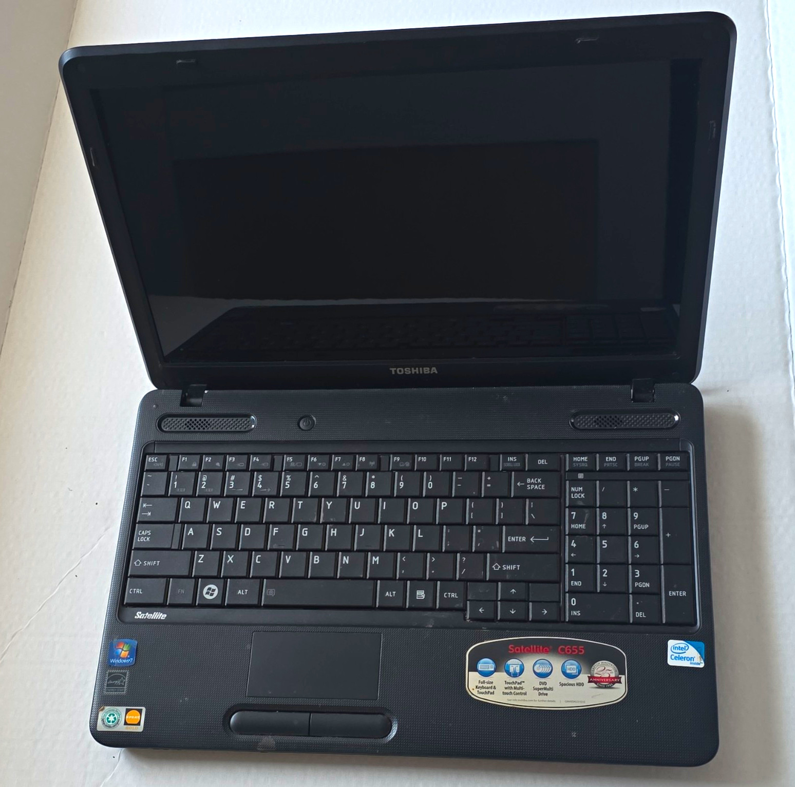 Toshiba Satellite C655-S5082 15.6in Intel Celeron 2.20GHz 3GB 320GB Win7 Black