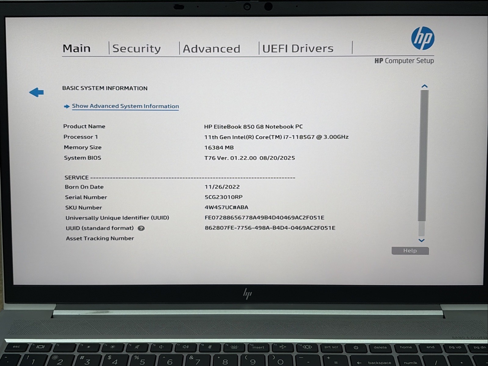 HP EliteBook 850 G8 15.6″ UHD i7-1185G7 16GB RAM 256GB SSD NO OS