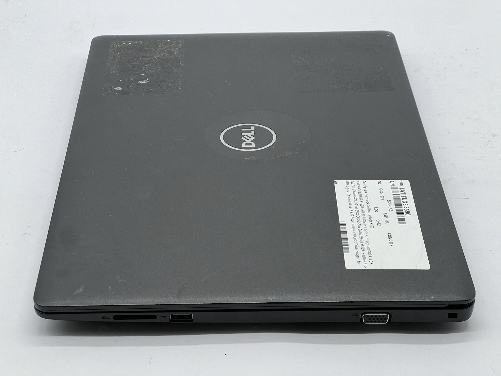 Dell Latitude 3590, i7-8550U CPU, @ 1.80GHz, 8GB RAM, 256GB SSD-No OS/Charger