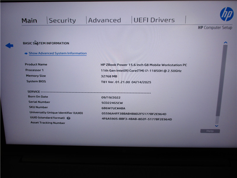HP ZBook Power G8 Laptop i7-11850H 32GB 512GB SSD Win11 COA Grade C
