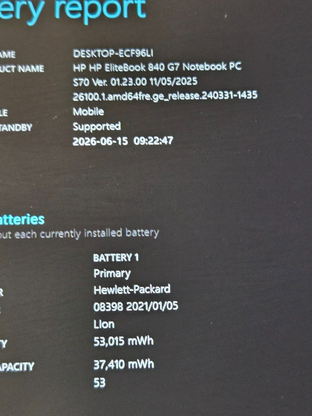 6151252 EliteBook 840 G7 w/charger.i7-10610U.16GB.256GB NVMe.14″FHD.W11.Nice!!