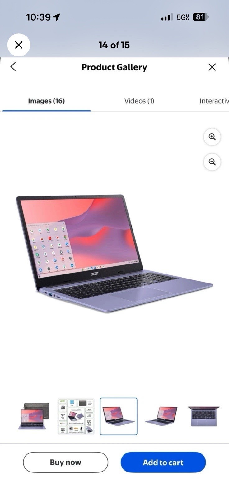 Acer Chromebook 315 15.6″ FHD Intel N4500 4GB 64GB eMMC Wi‑Fi 6 Purple