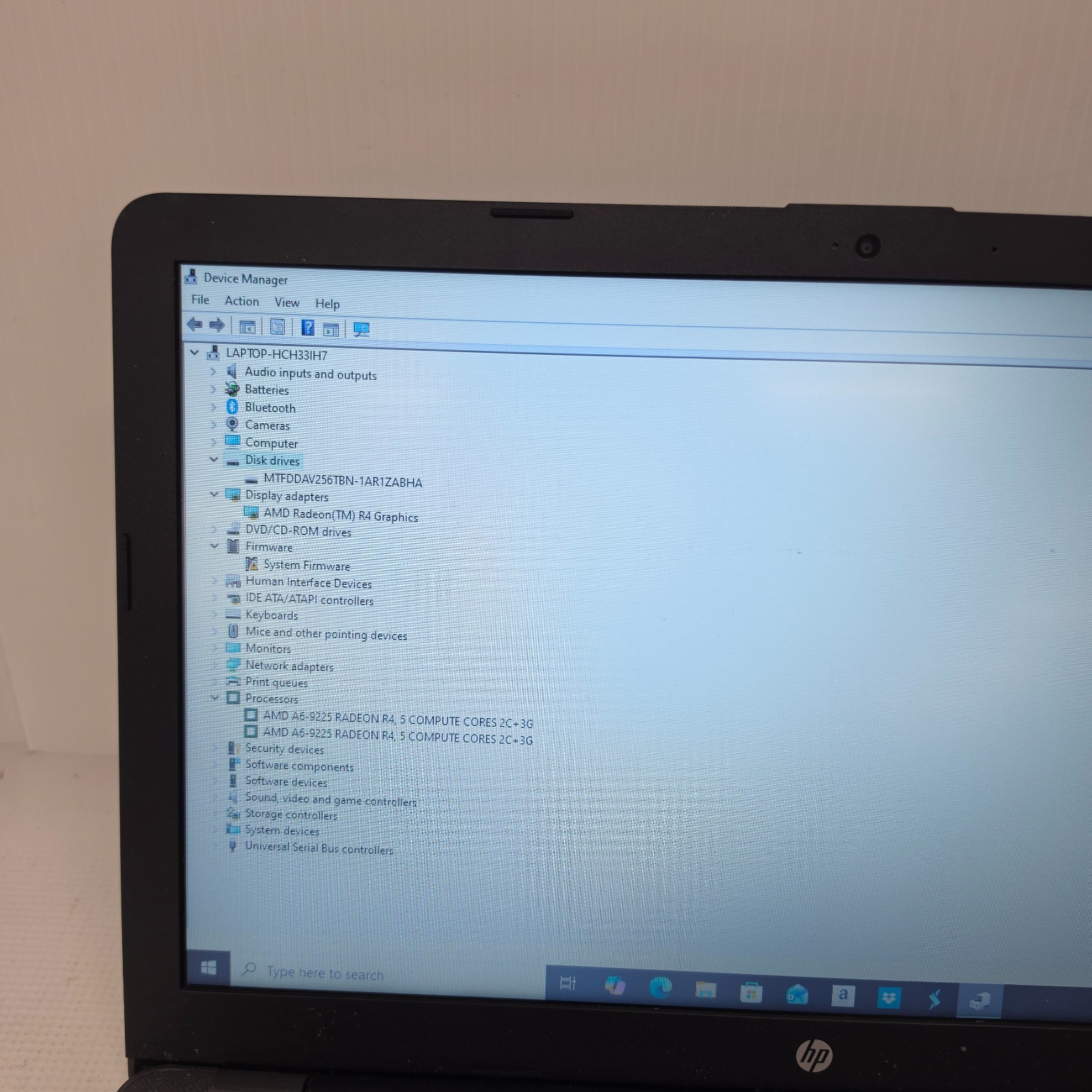 HP 255 G6 Laptop 15.6″ Win 10 Pro AMD A6-9225 R4 8GB Ram 256GB SSD (as-is read)
