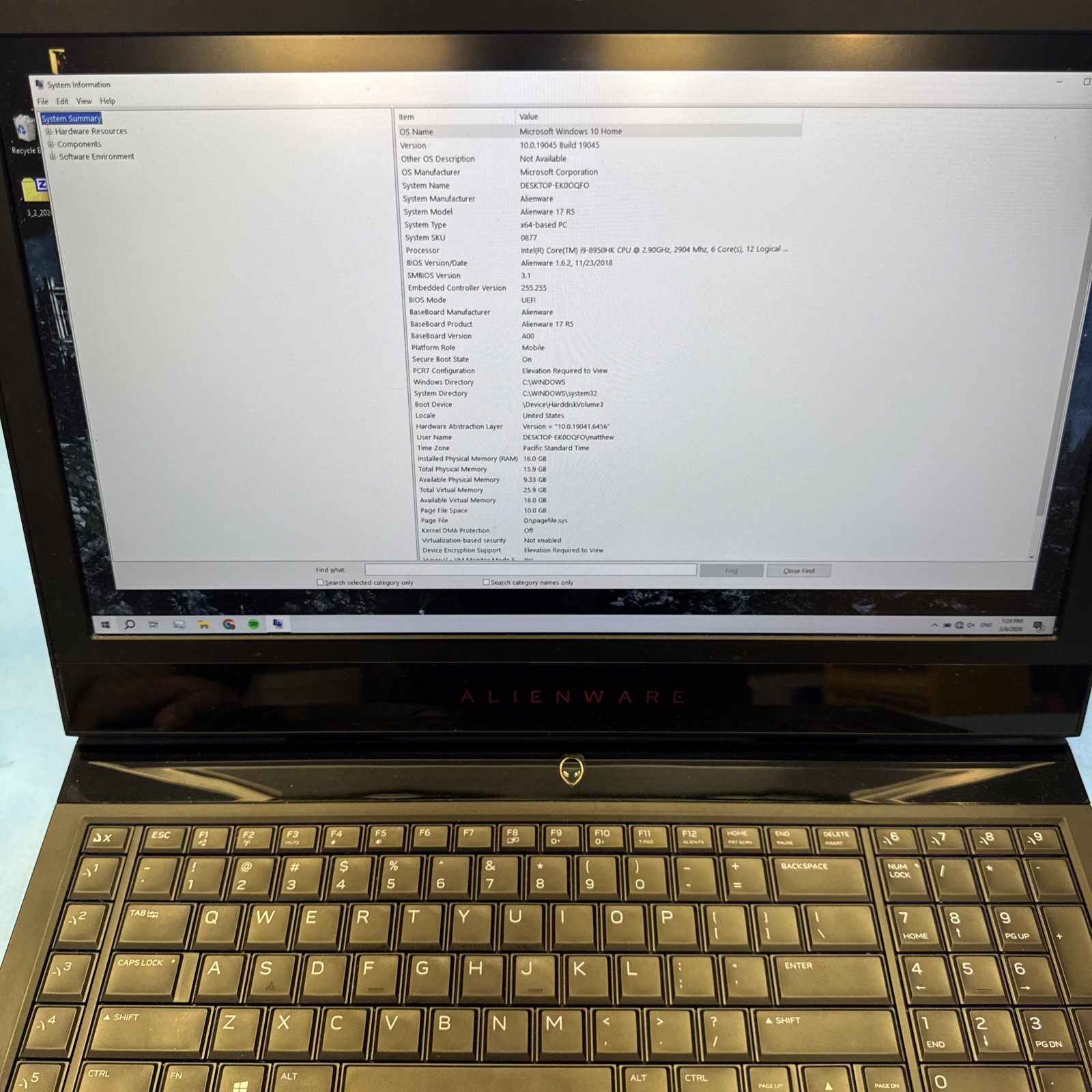 Alienware 17 R5 17.3″ Gaming Laptop-i9-8950HK-16GB RAM-500 GB HDD-1 TB SSD