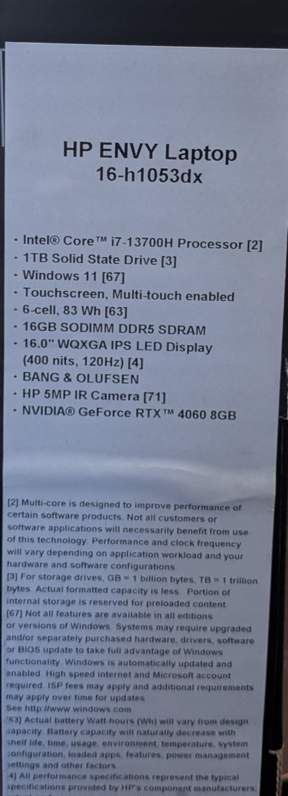 *READ* HP ENVY 16″ Touch QHD+ 120Hz (Core i7-13700H, 16GB/1TB SSD, RTX 4060)