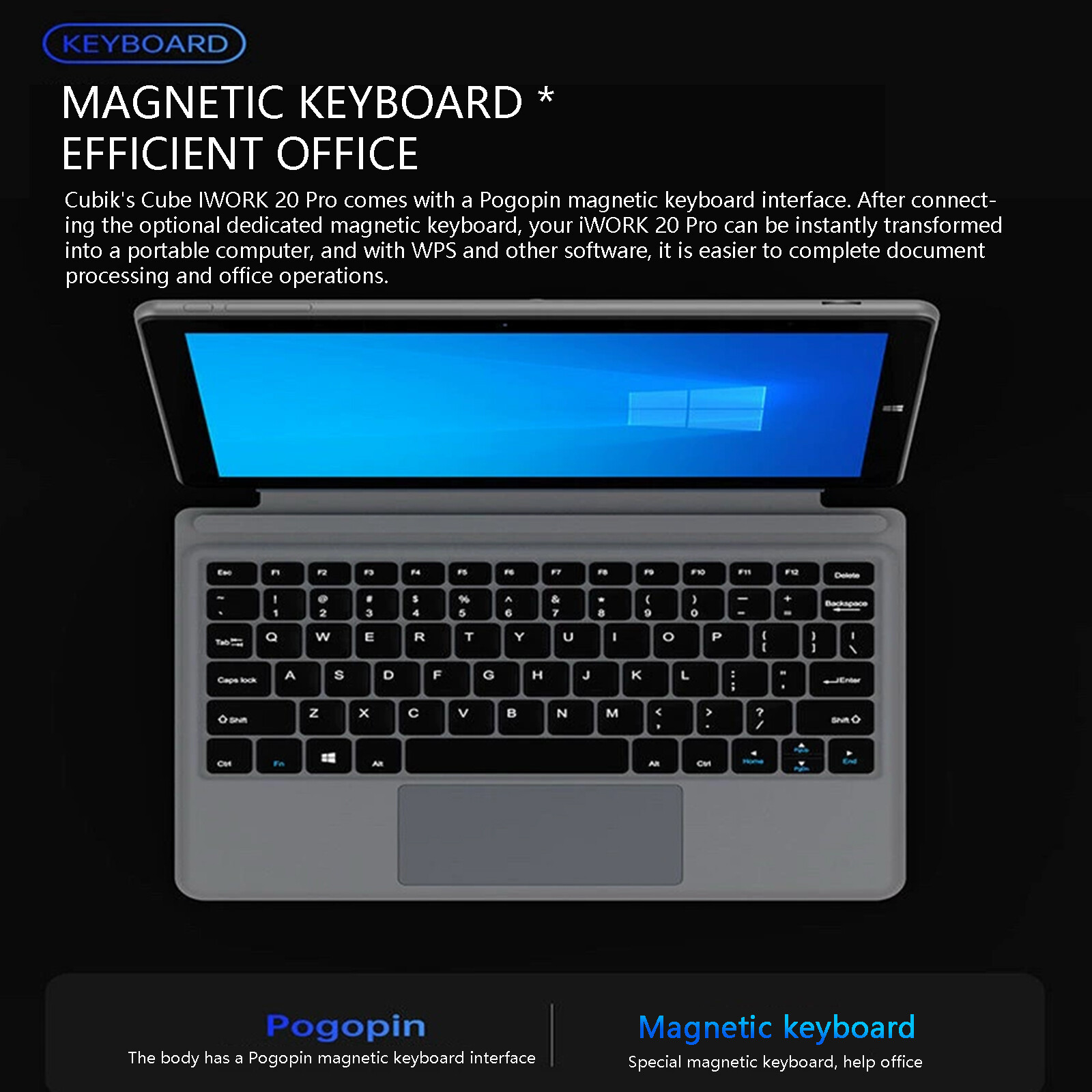 10.5″ Laptop 2-In-1 8GB 256GB Windows 11 Ultra-thin aluminum alloy TabletRS