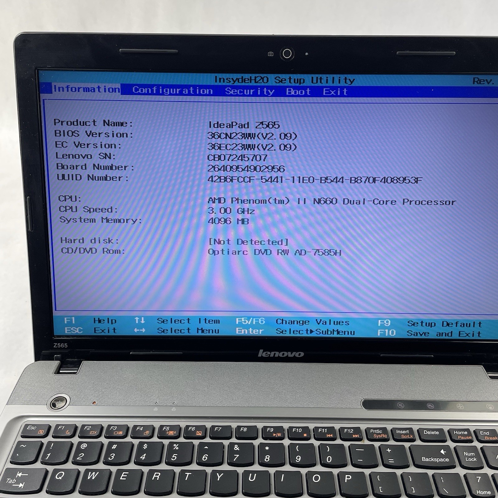 Lenovo IdeaPad Z565 15.6″ AMD Phenom 2 N660 3.0GHz 4GB RAM No SSD/OS/AC/Battery