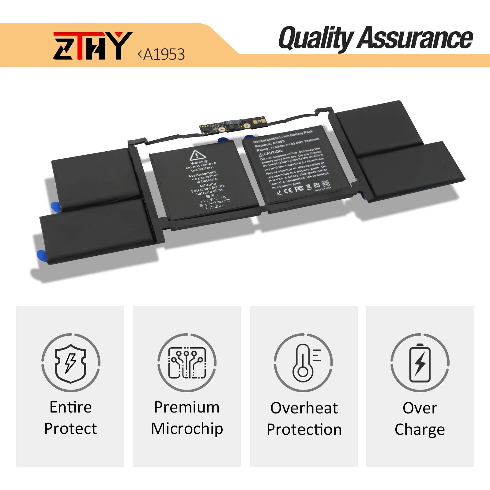 A1953 Battery for MacBook Pro 15″ A1990 Touch Bar EMC 3215 3359