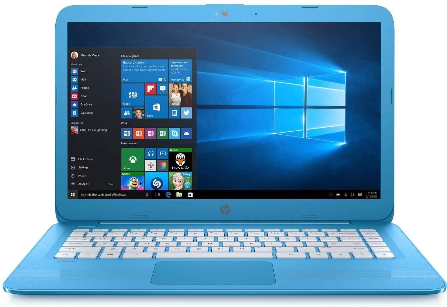 HP 14-AX010CA 14″ HD Laptop Celeron N3060 1.6 GHz 4GB 32GB eMMC W10H D GRADE