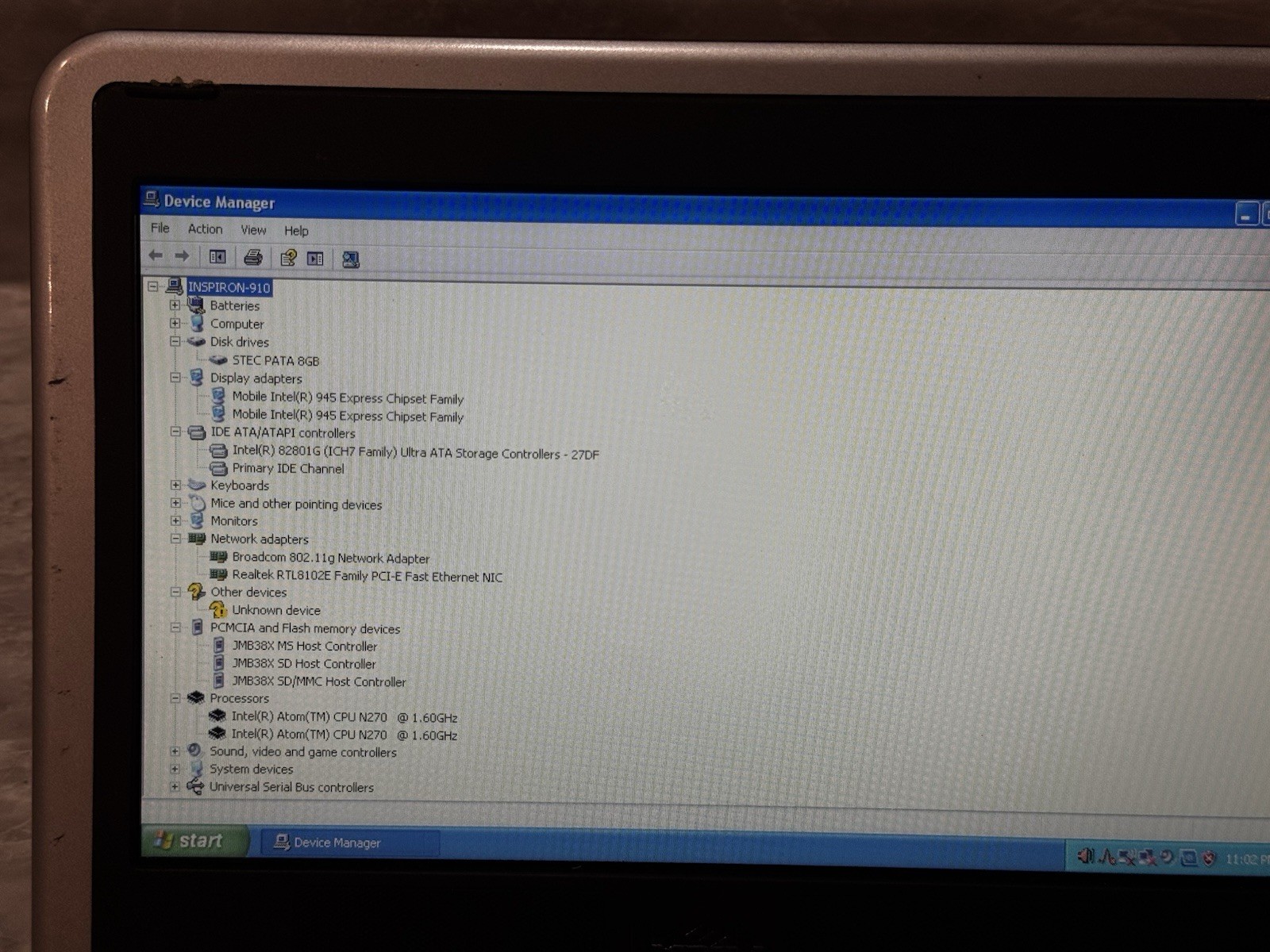Dell Inspiron Mini 910 Intel Atom N270 1600MHz 1gb RAM 8gb SSD Windows XP