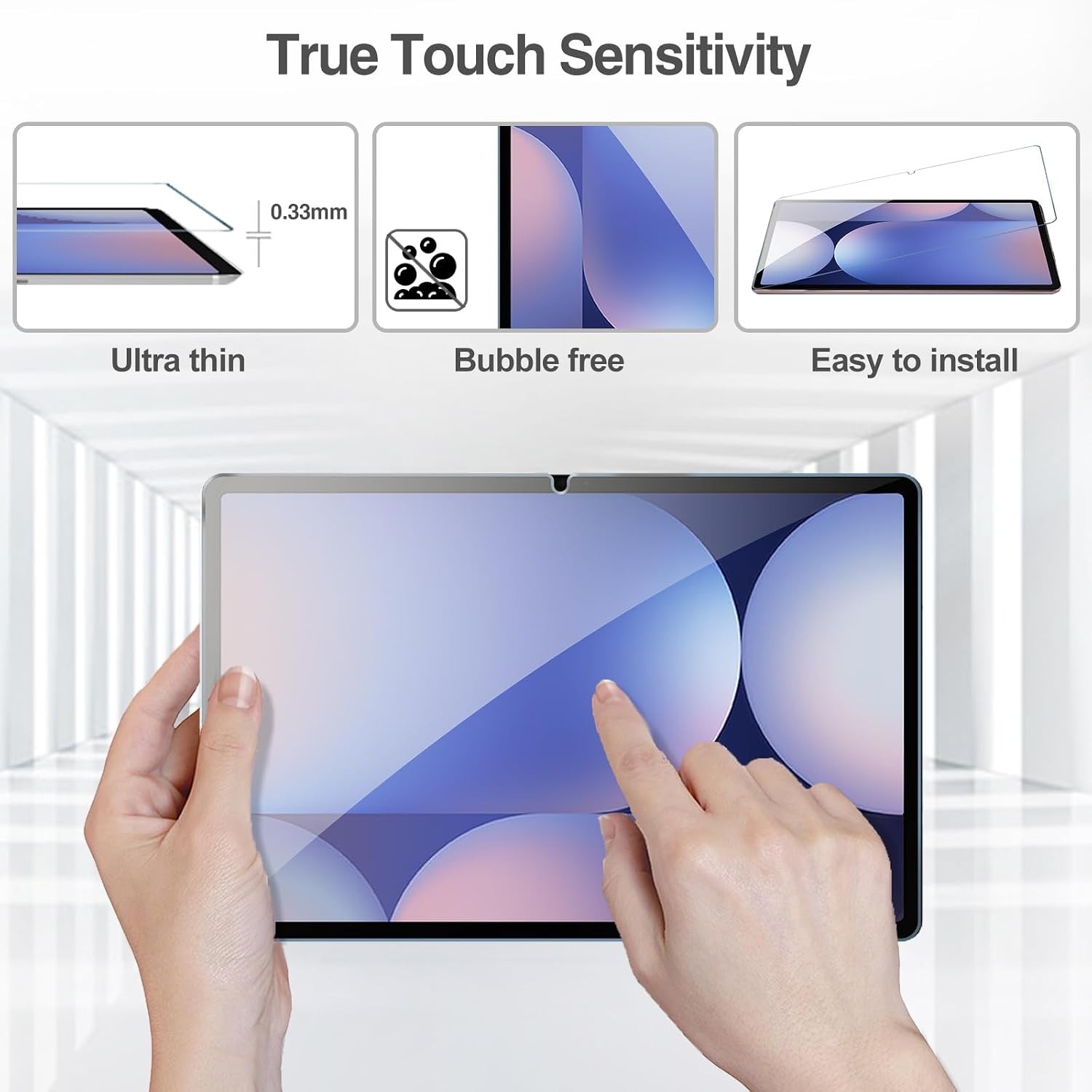 2 Pack Screen Protector for Galaxy Tab S10 Plus 2024/Tab S9 FE Plus 12.4 inch