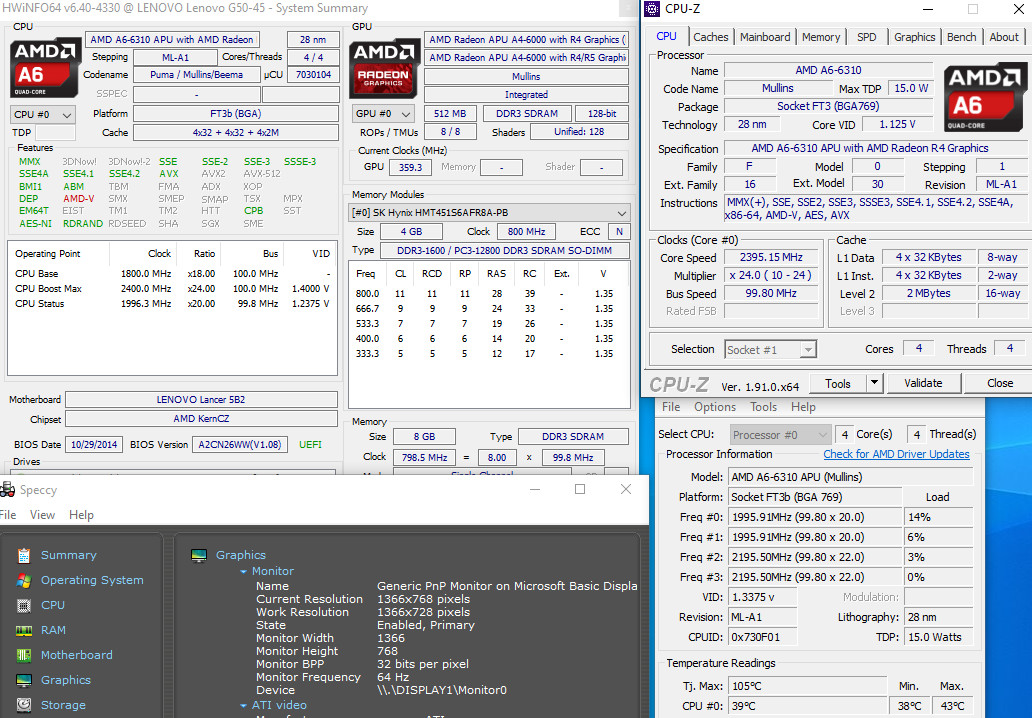 Lenovo G50-45, 1TB HDD, 8GB RAM.