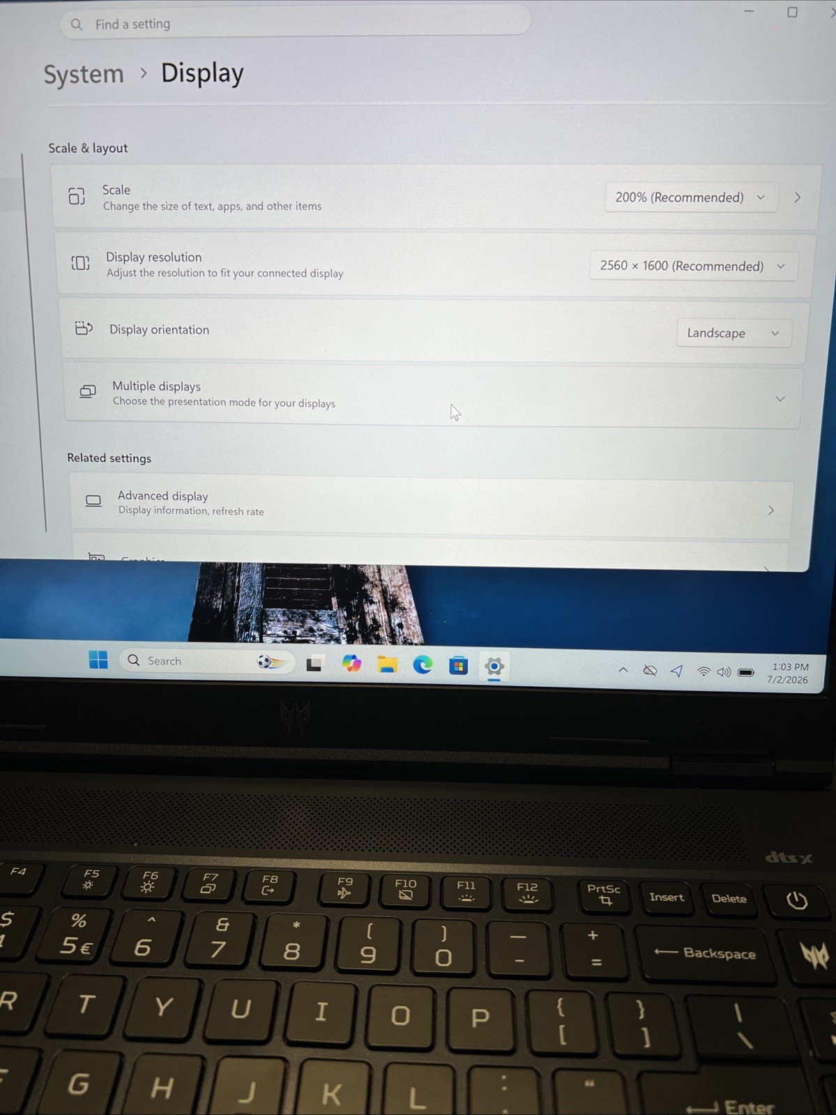 Acer Predator Helios Neo 14 QHD+ Ultra 7 155H 16GB RAM 512GB SSD RTX 4070(8GB)