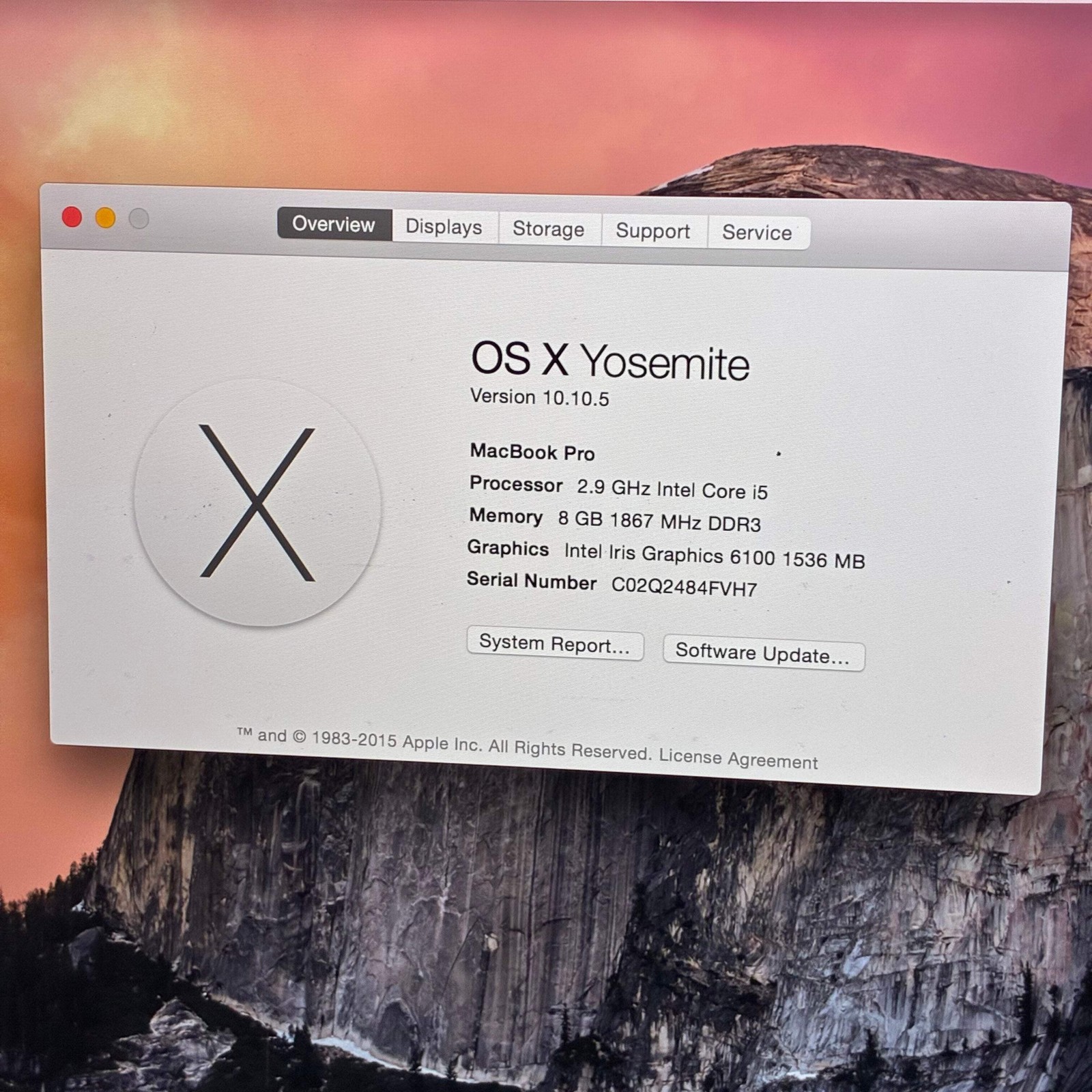 Apple MacBook Pro 13″ 2015 A1502 i5 2.9GHz 8GB 512GB SSD Silver Retina – Needs B