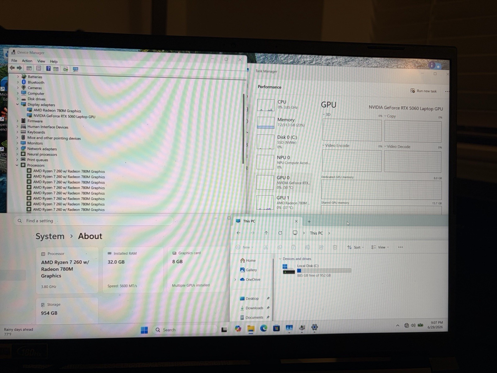 RTX 5060 Acer Nitro V 16S AI 180Hz FHD+ 3.8 GHz Ryzen 7 260 32GB 1TB SSD