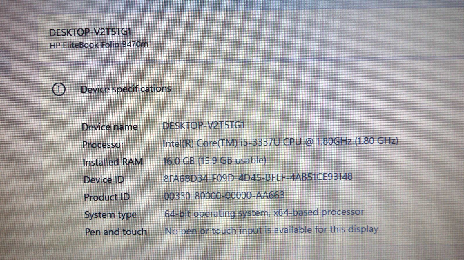HP EliteBook Folio 9470m i5- 1.8GHz 12GB Ram 128GB SSD+ 500GB HHD Win 11 Pro
