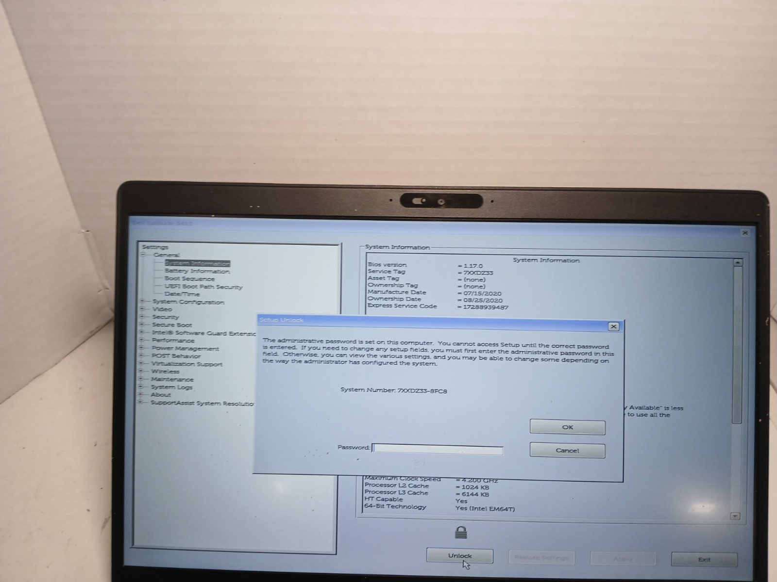 Dell Latitude 5410 14″ Laptop i5-10210U 4GB No SSD/OS! BIOS PW!! #97