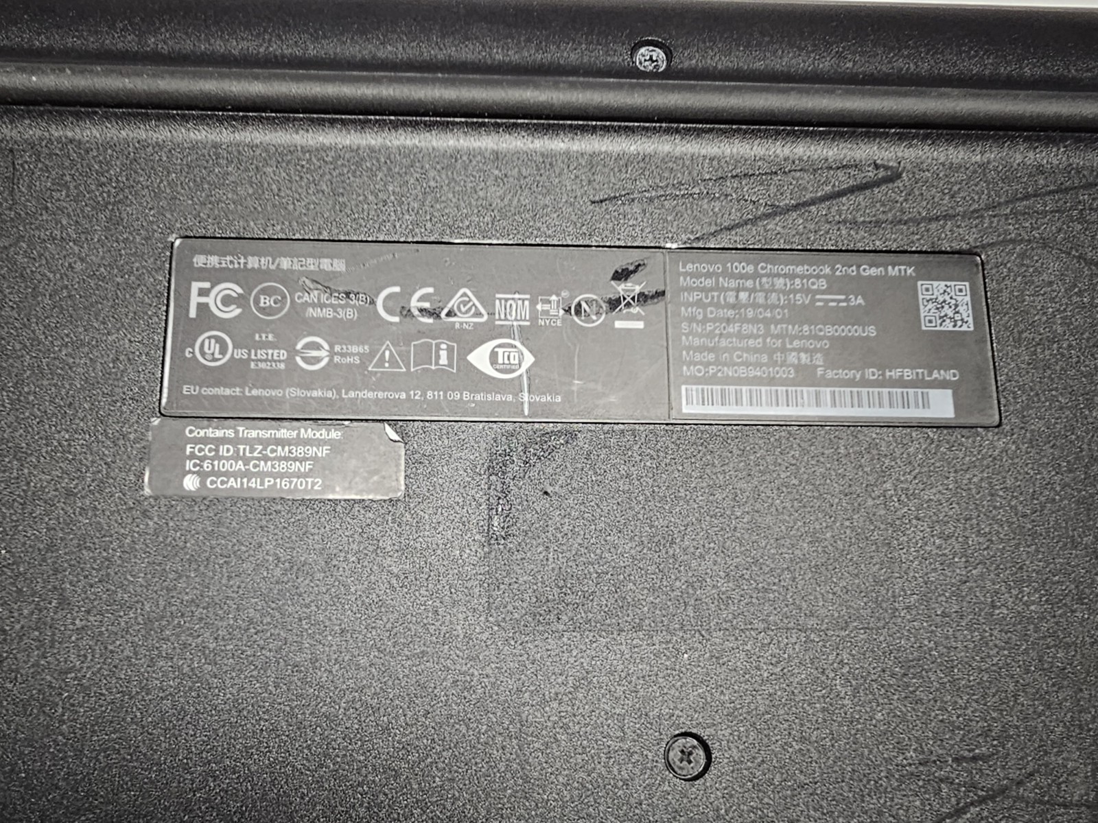 Lenovo 100e Chromebook 2nd Gen MTK 81QB – 11.6″ HD, 4GB RAM, 32GB, ChromeOS