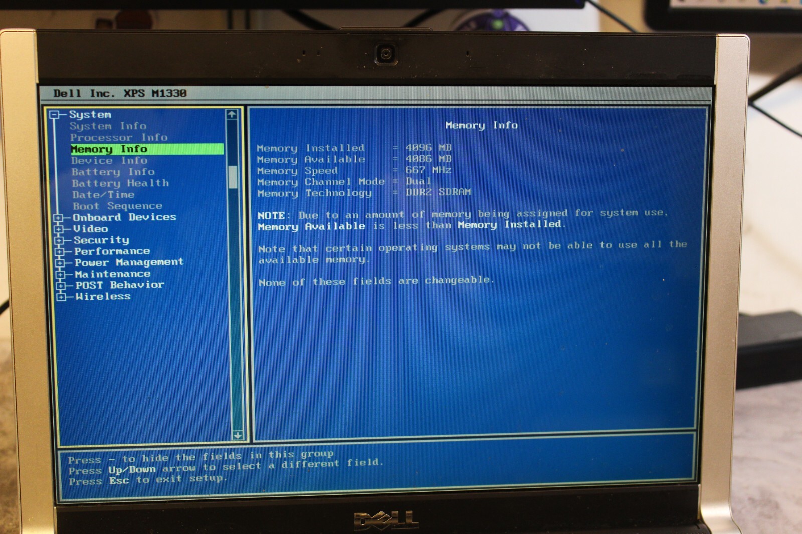 Dell XPS M1330 Posted Bios 320GB HDD Wiped 4GB Ram Core 2 Duo@2.0GHz CPU