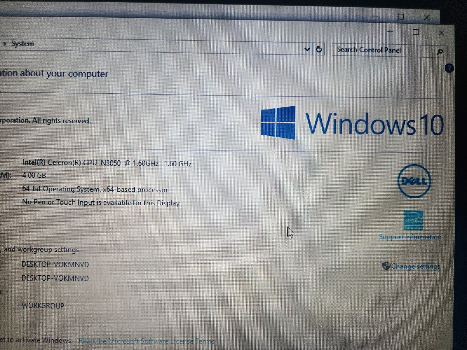 Parts Dell Inspiron 3552 Intel Celeron N3050 1.60GHz – 4GB – 500GB HDD – Win 10