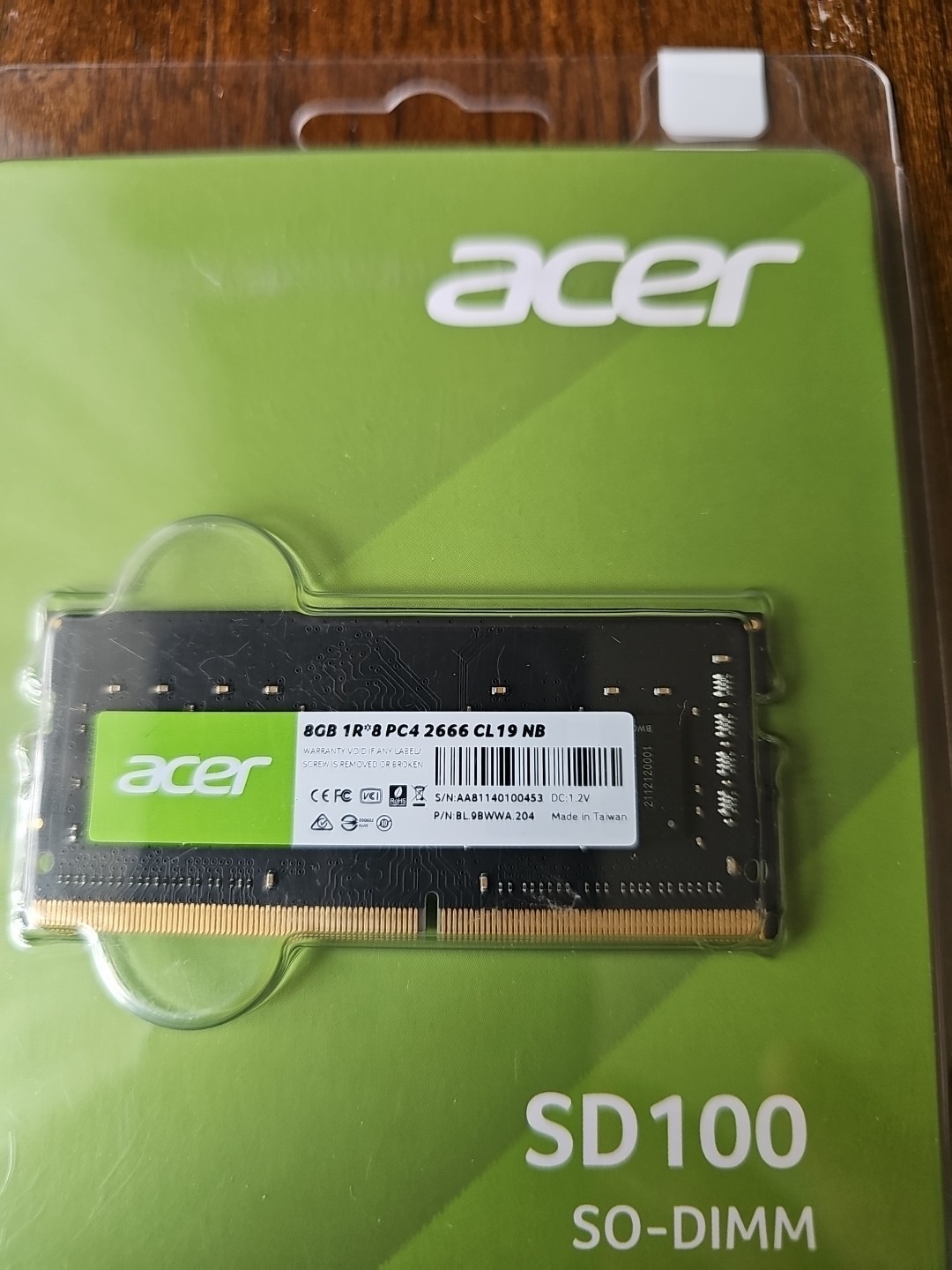 Acer Sd100 8gb 2666mhz
