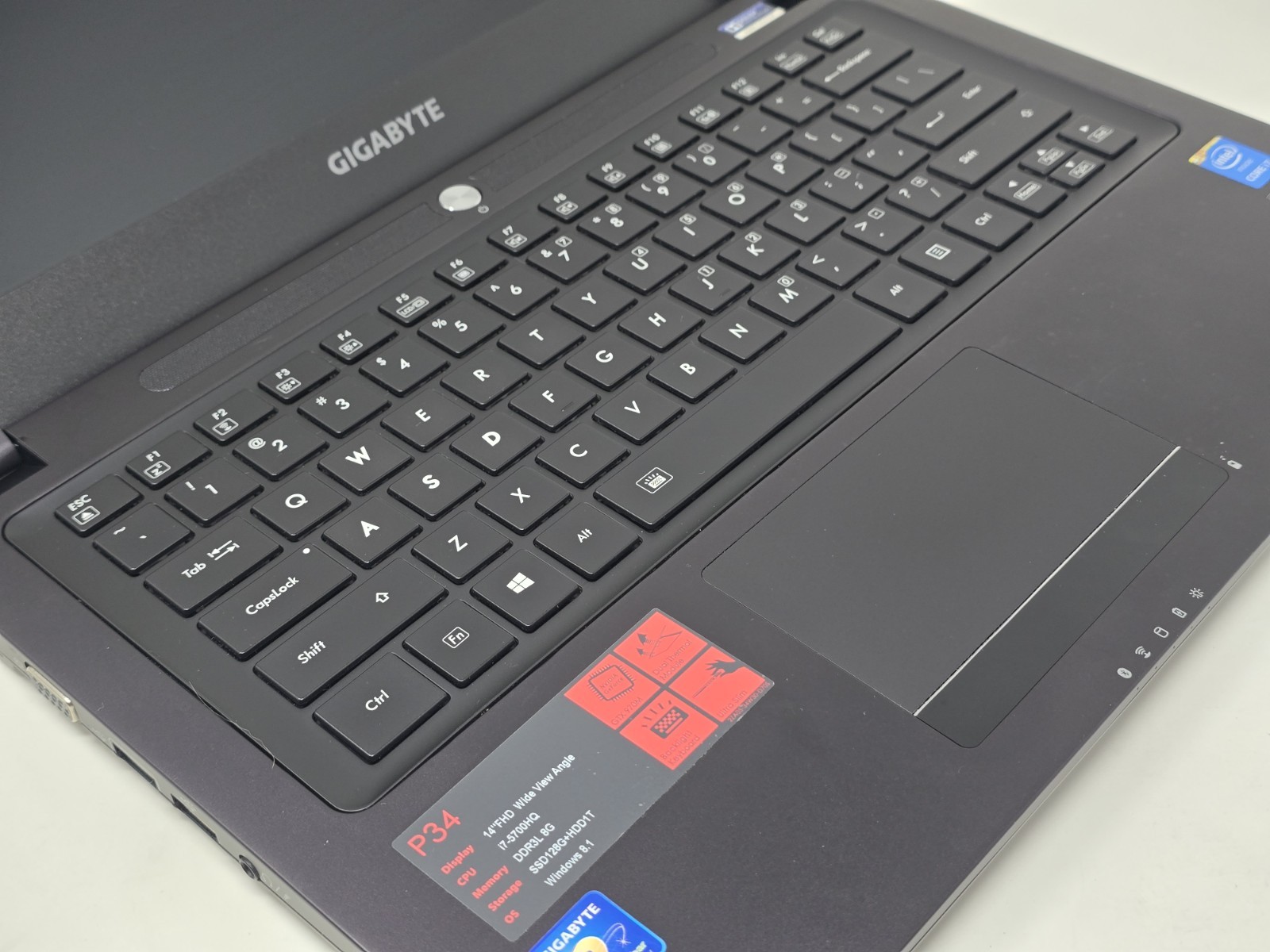 Gigabyte P34W V4 Gaming Laptop PC i7 GTX 970M 8GB RAM 128GB SSD 500GB HDD CIB