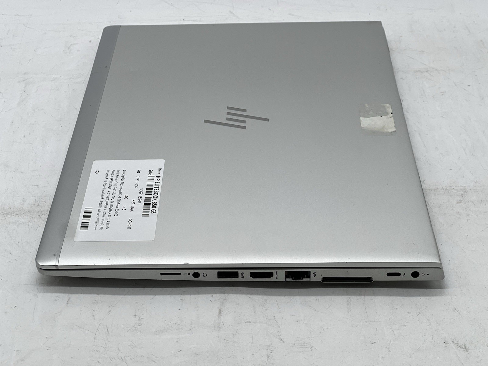 HP EliteBook 850 G5, i7-8550U CPU, @ 1.80GHz, 16GB RAM, 500GB NVMe-No OS/Charger