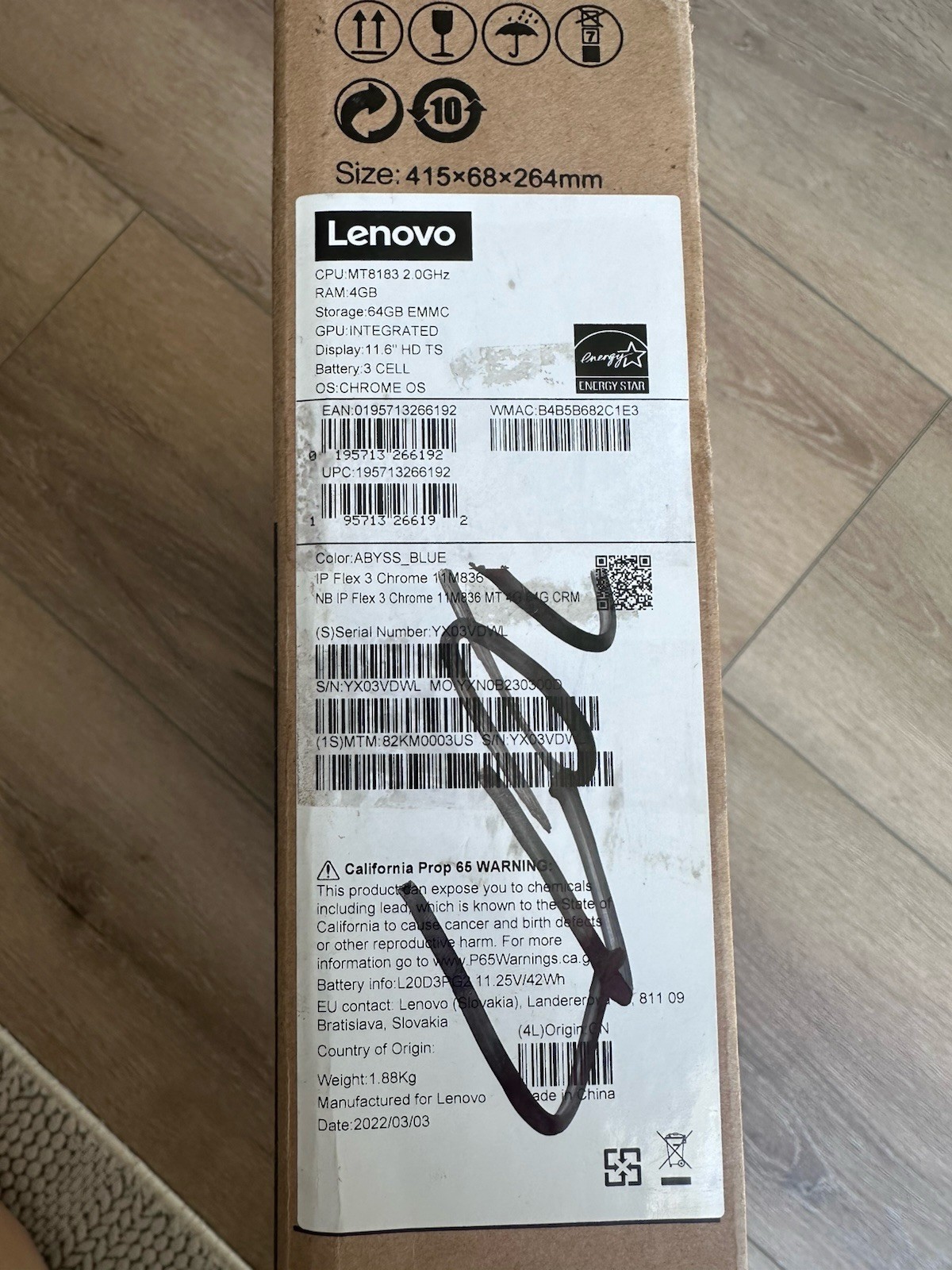 Lenovo IP Flex 3 Chrome 11m836 11.6″ MediaTek MT8183 4GB RAM 64GB eMMC