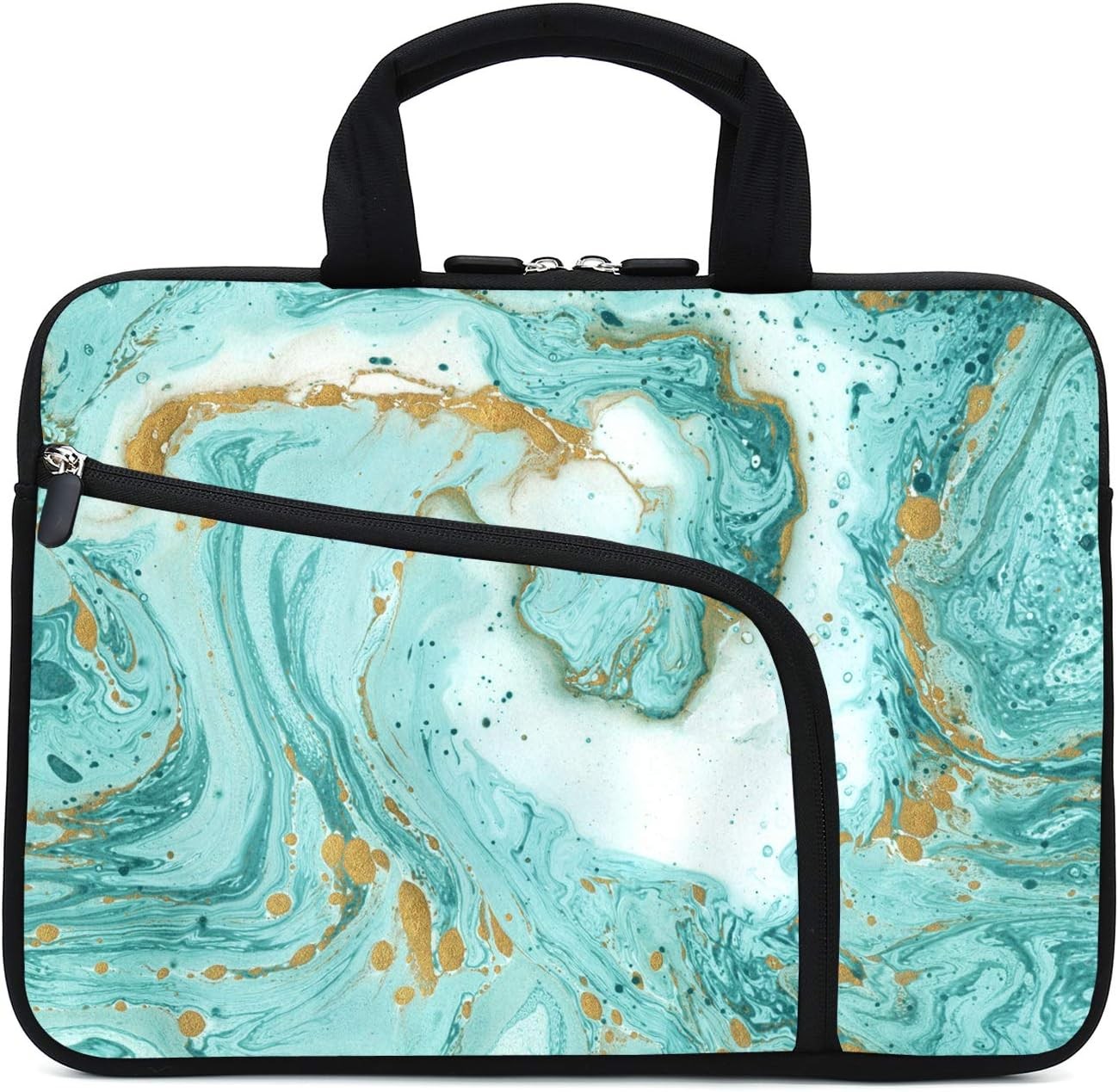 Green Marble Neoprene Laptop Case – 11.6″ to 12.2″ Fits MacBook Air, Samsung, Ac