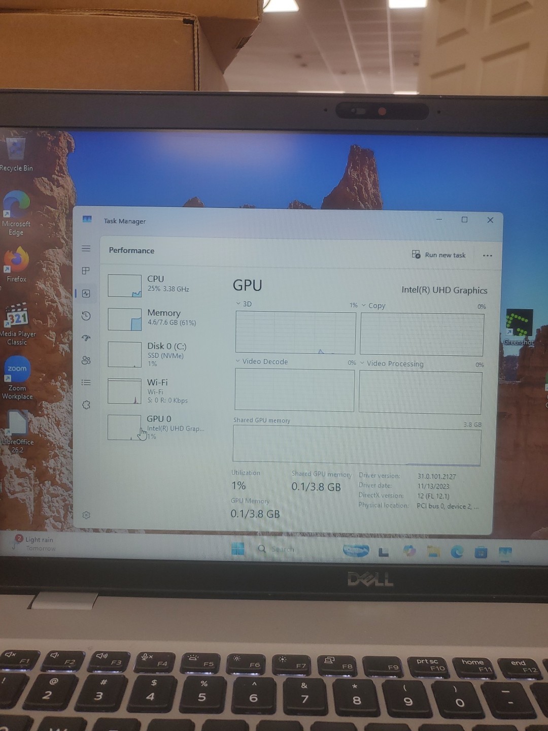 Dell Precision 3550 Laptop – i5-10310U 8GB 256GB SSD 15.6″ 051526-7