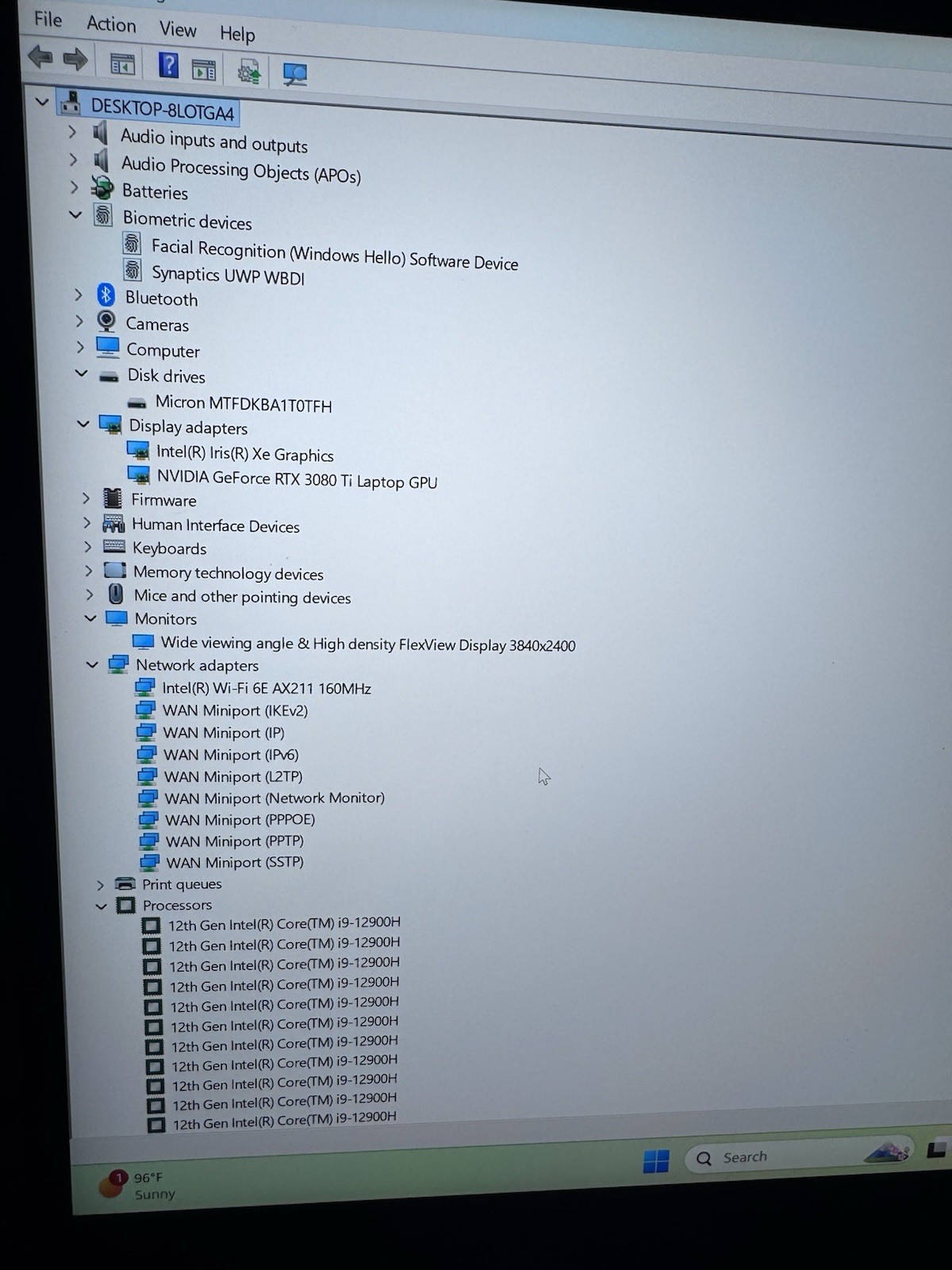 Lenovo ThinkPad P1 Gen 5 I9-12900H 64GB MEM 1TB SSD 4K Touch RTX 3080TI Warranty