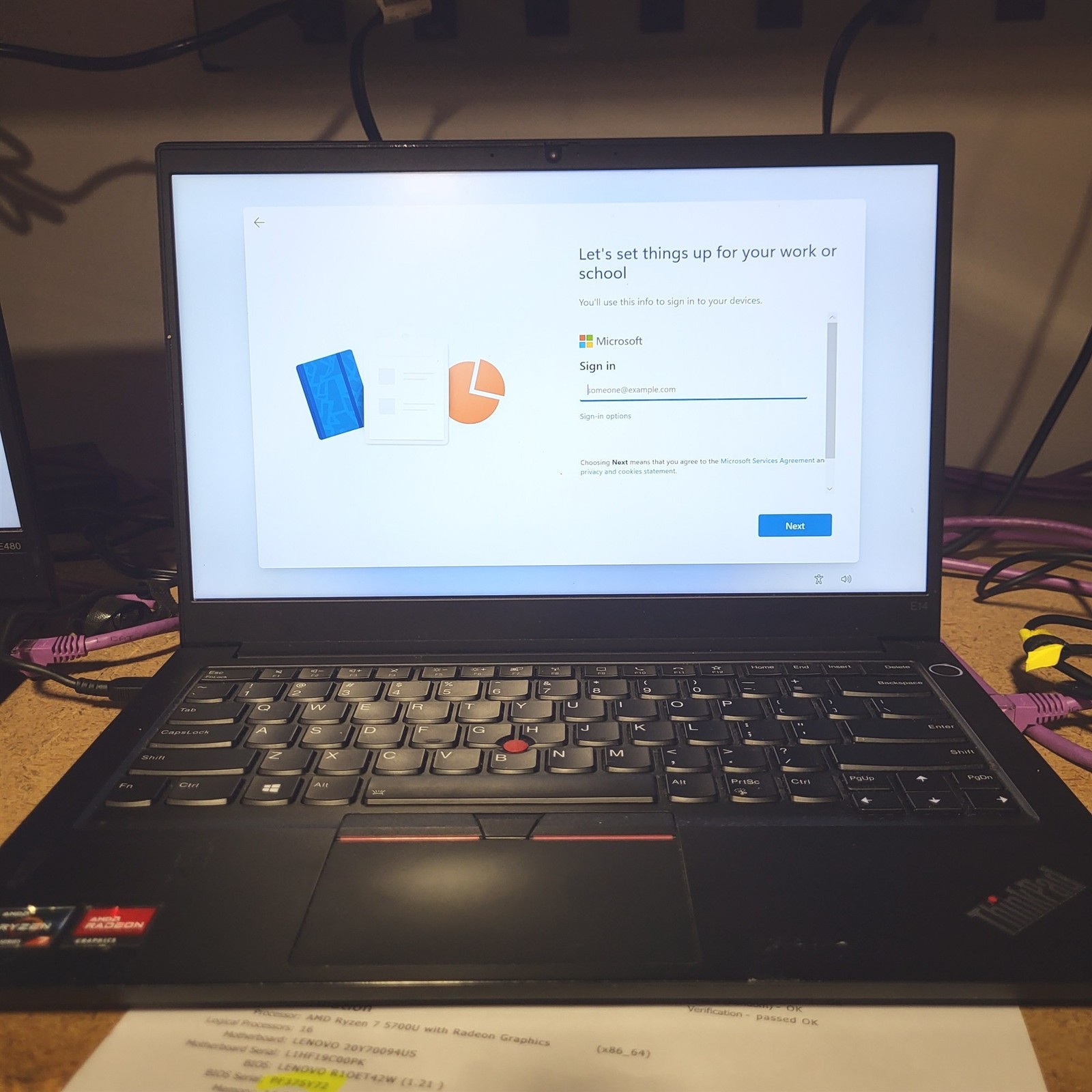 Lenovo ThinkPad E14 Gen 3 Laptop AMD Ryzen 7 5700U 1.8GHz 16GB 256GB SSD w/ OS