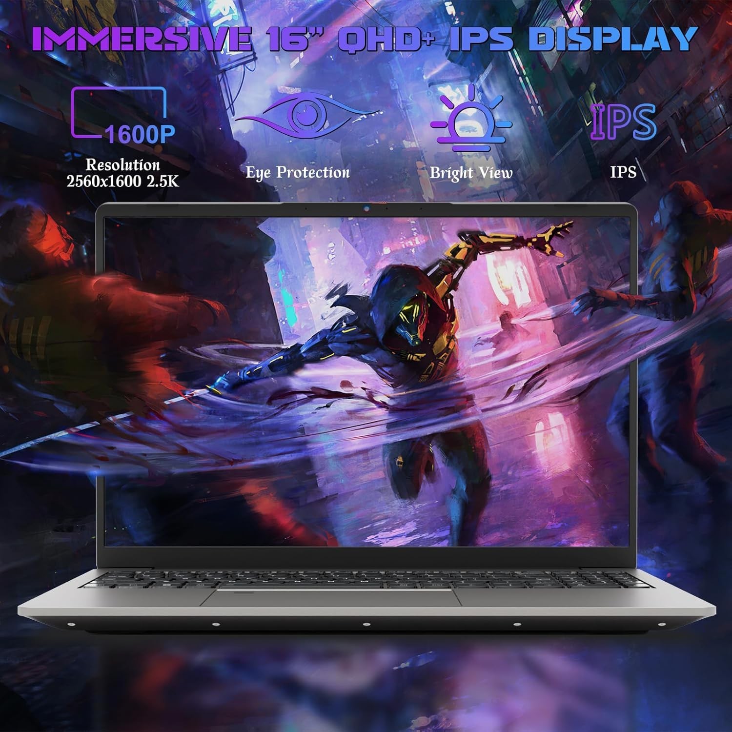 Gaming Laptop 16GB DDR5 512GB SSD 16″ AMD Ryzen7 Win11 Pro Backlit