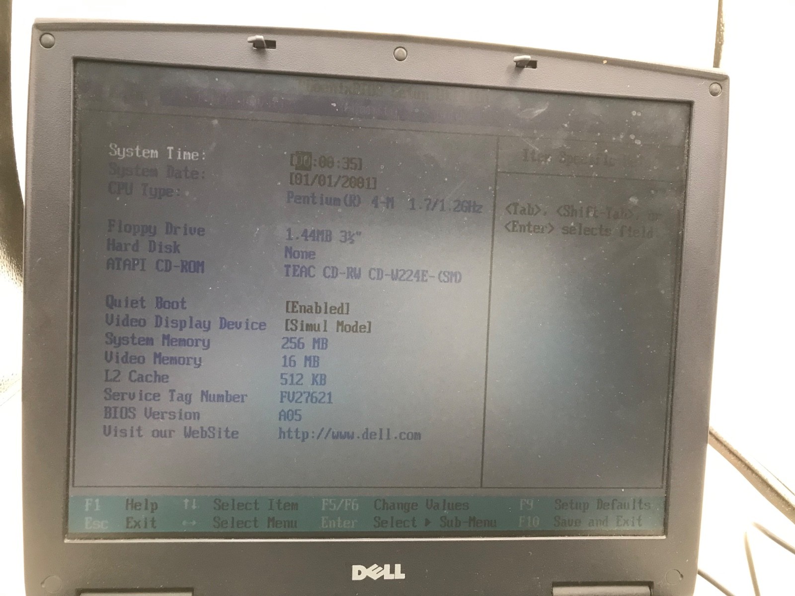 Dell Inspiron 2650 Intel Pentium 4M 14″ Laptop 256 MB RAM NO HDD -MZ