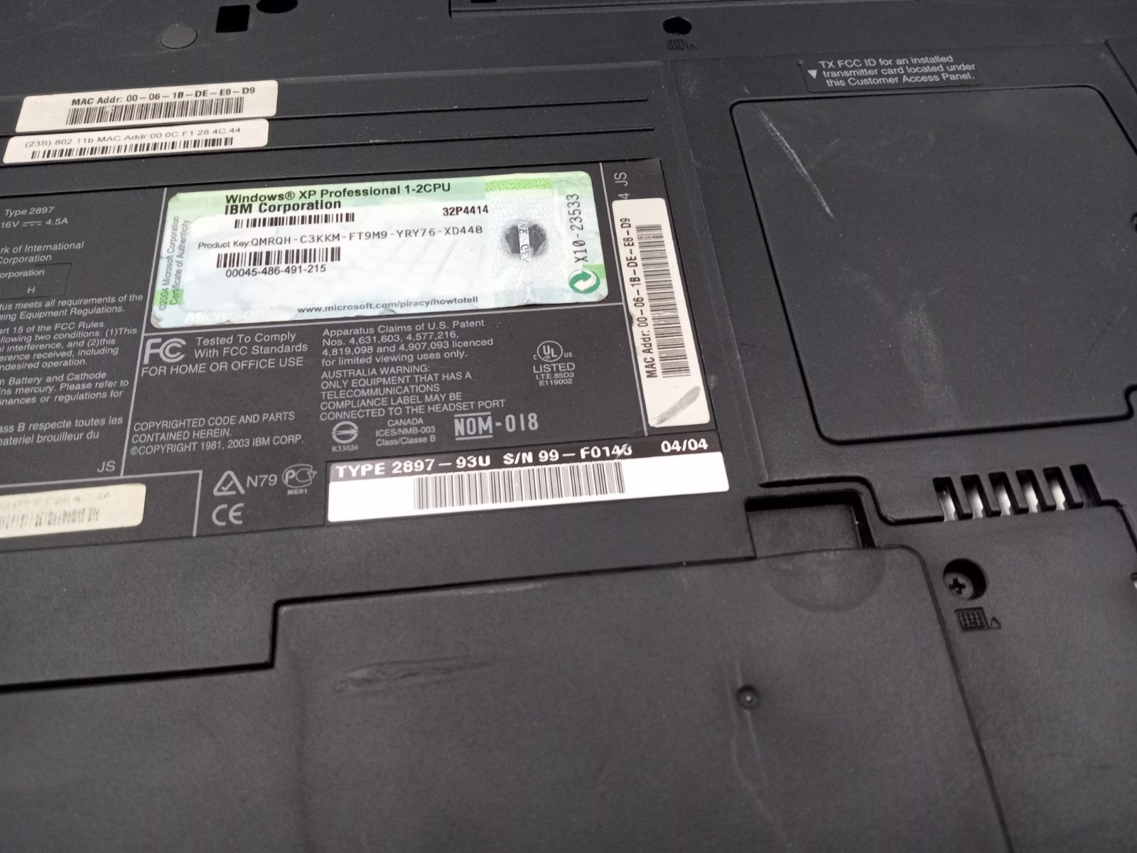 IBM ThinkPad R40 2897-93U 14.1″ Pentium M 1.4GHz 1.25GB RAM 60GB HDD WinXP -RR