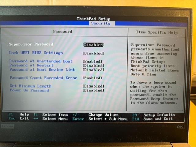 Lenovo ThinkPad E490 i5-8265U NO RAM NO O/S (No Charger Included)