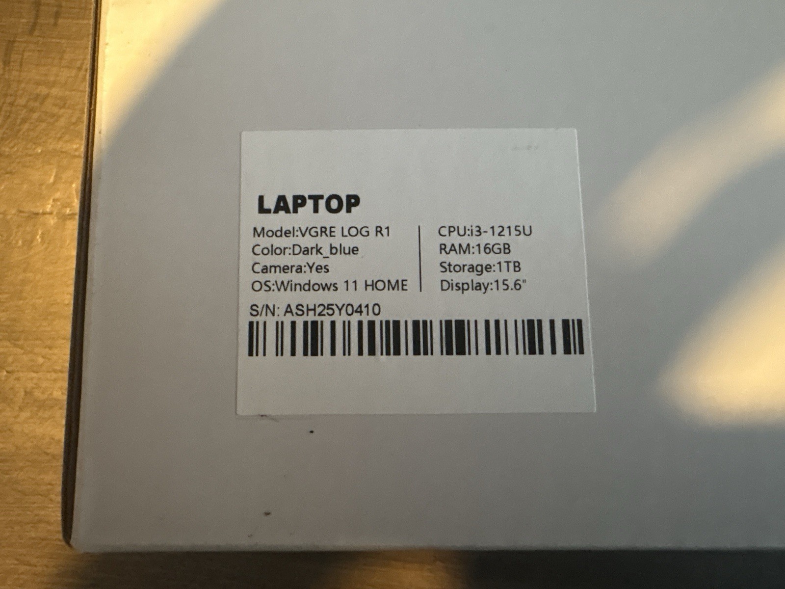 VGRE LOG R1 15.6” Laptop Intel Core | New Open Box | SSD | Never Used | In Box