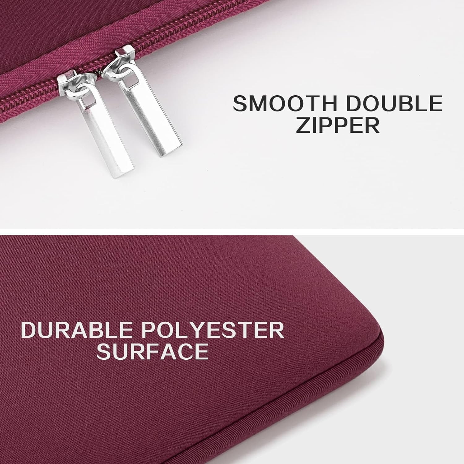 15.6 Inch Laptop Sleeve Protective Case Soft Carrying Zipper Bag Cover Red