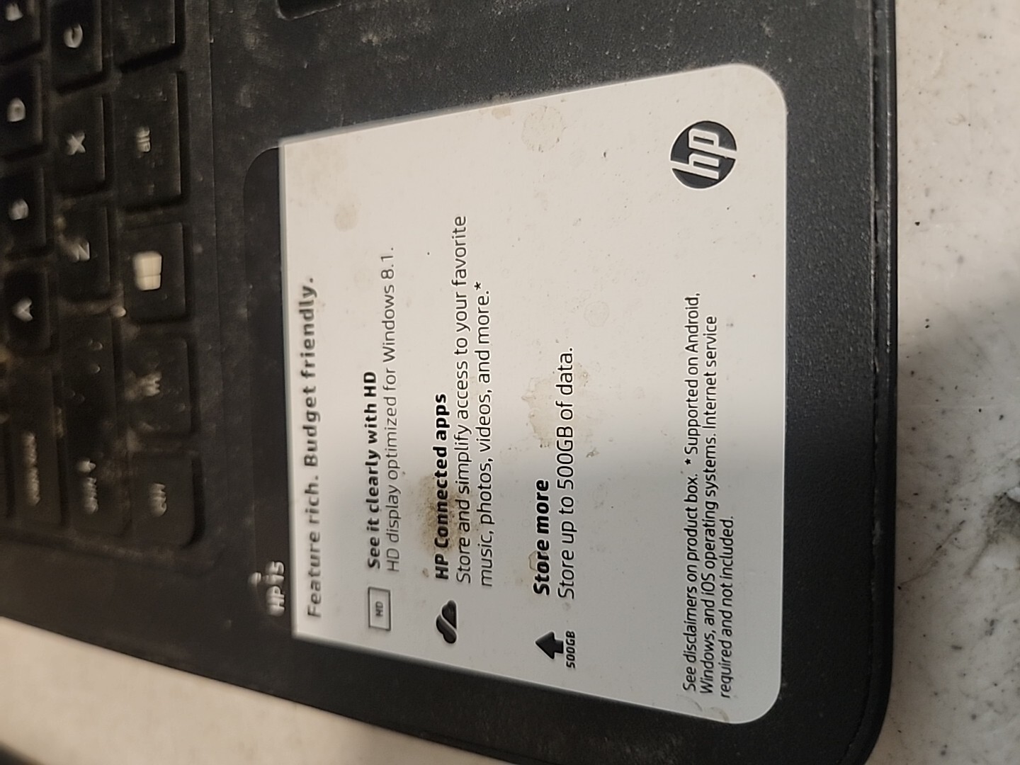 HP 15-F039WM Laptop Intel Celeron N2830 2.1 GHz 4GB ram AS IS NO Hdd/OS