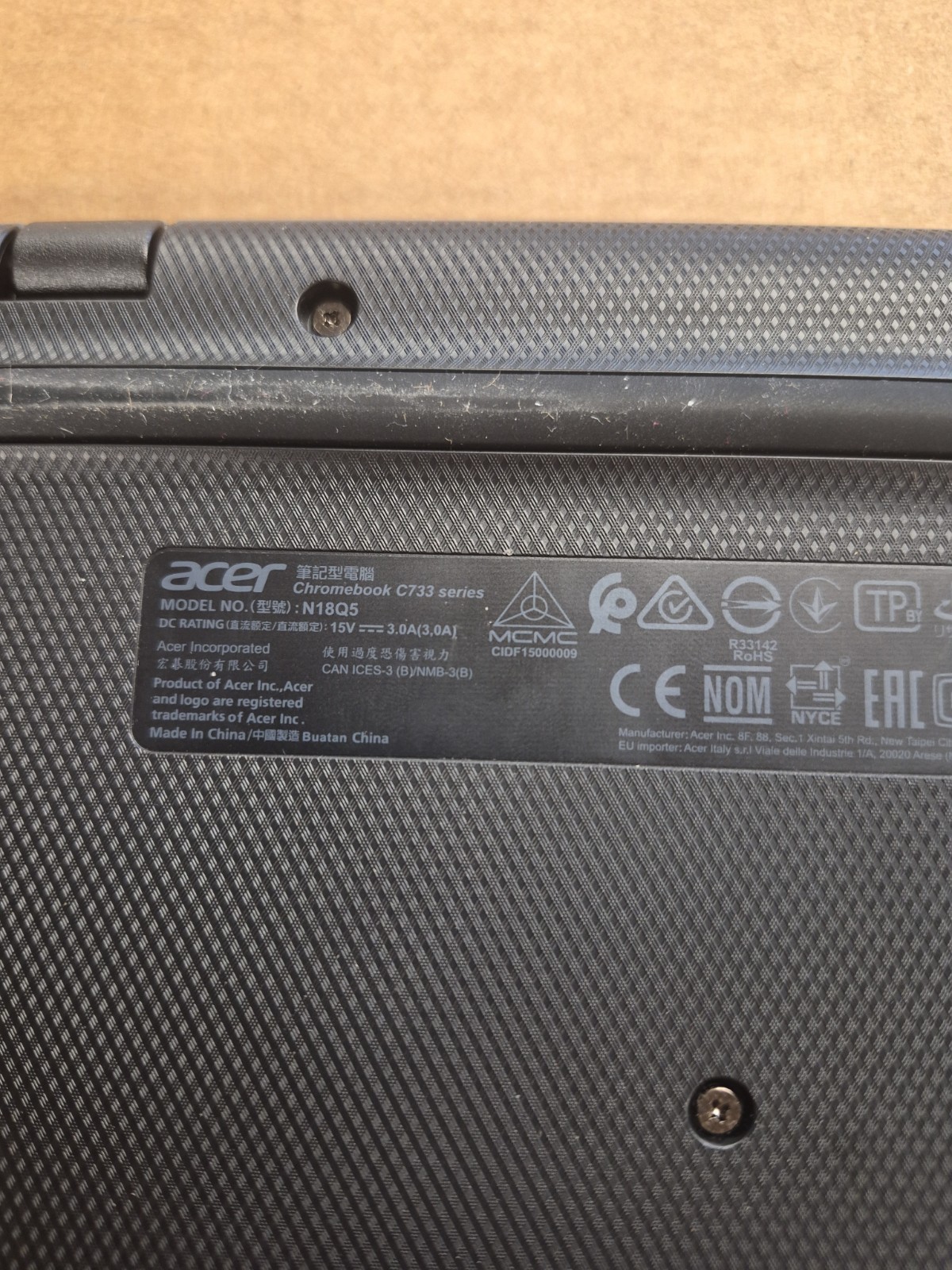 PARTS! Acer C733-C5AS Series Model N18Q5 Chromebook CELERON