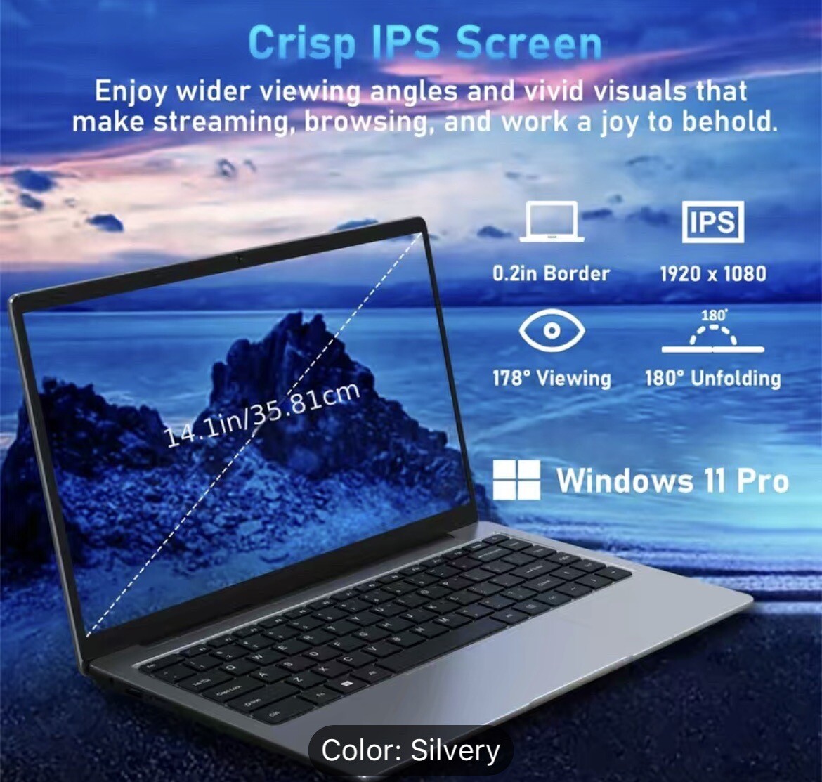 Auusda Laptop Computer With 8 GB LPDDR4 256 GB, SSD , Intel Celeron