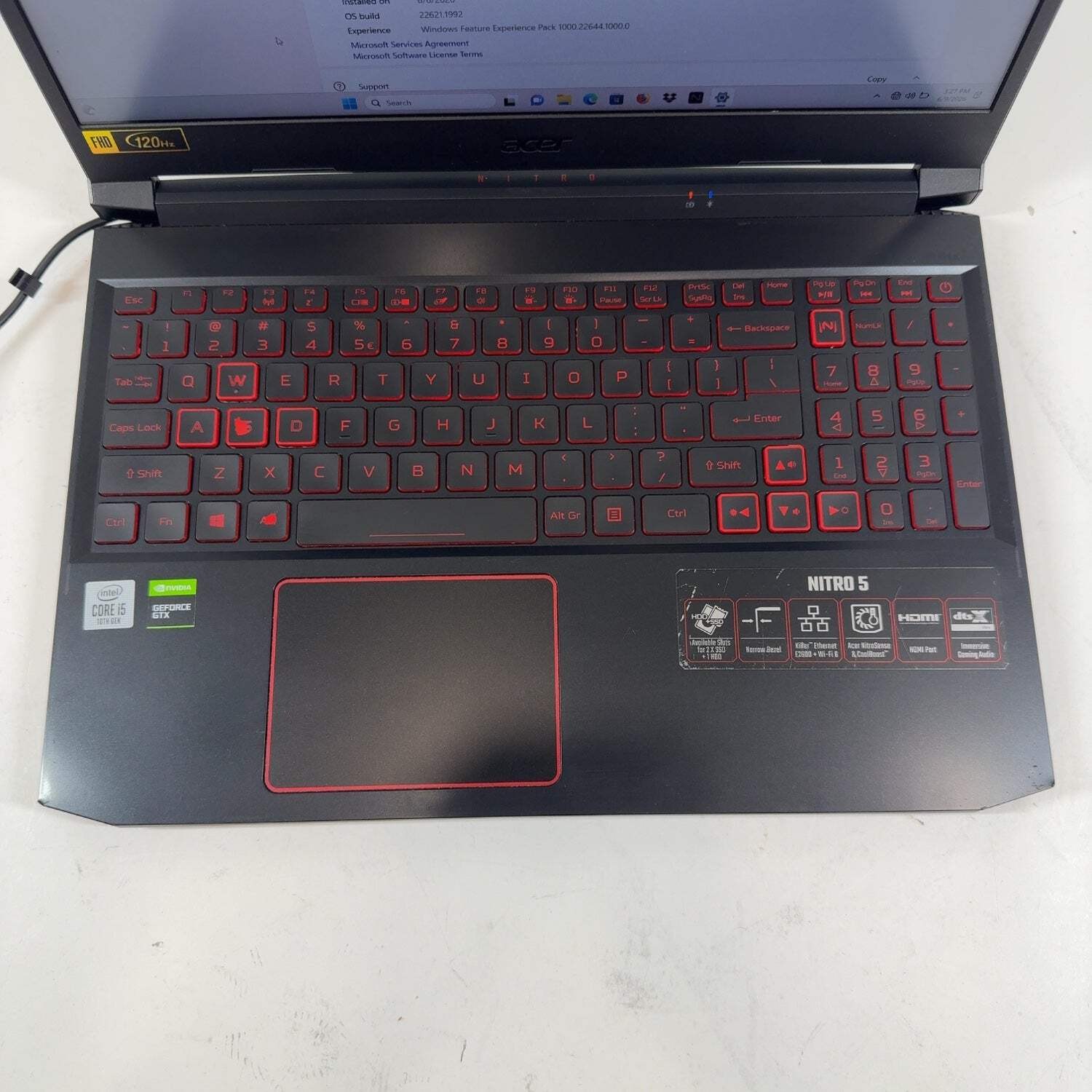 Broken Acer Nitro 5 i5-10300H 16GB RAM 512GB SSD GeForce GTX 1650 Ti READ