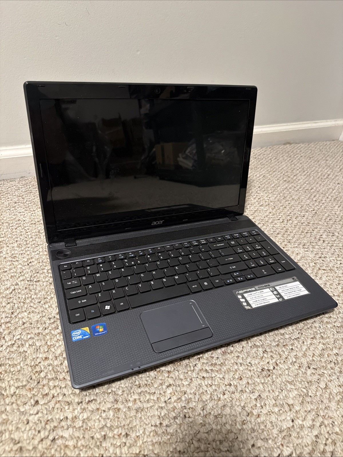 Acer Aspire PEW71 Laptop 5733 15.5″ i5 Win7 500gb 6gb Memory PARTS ONLY