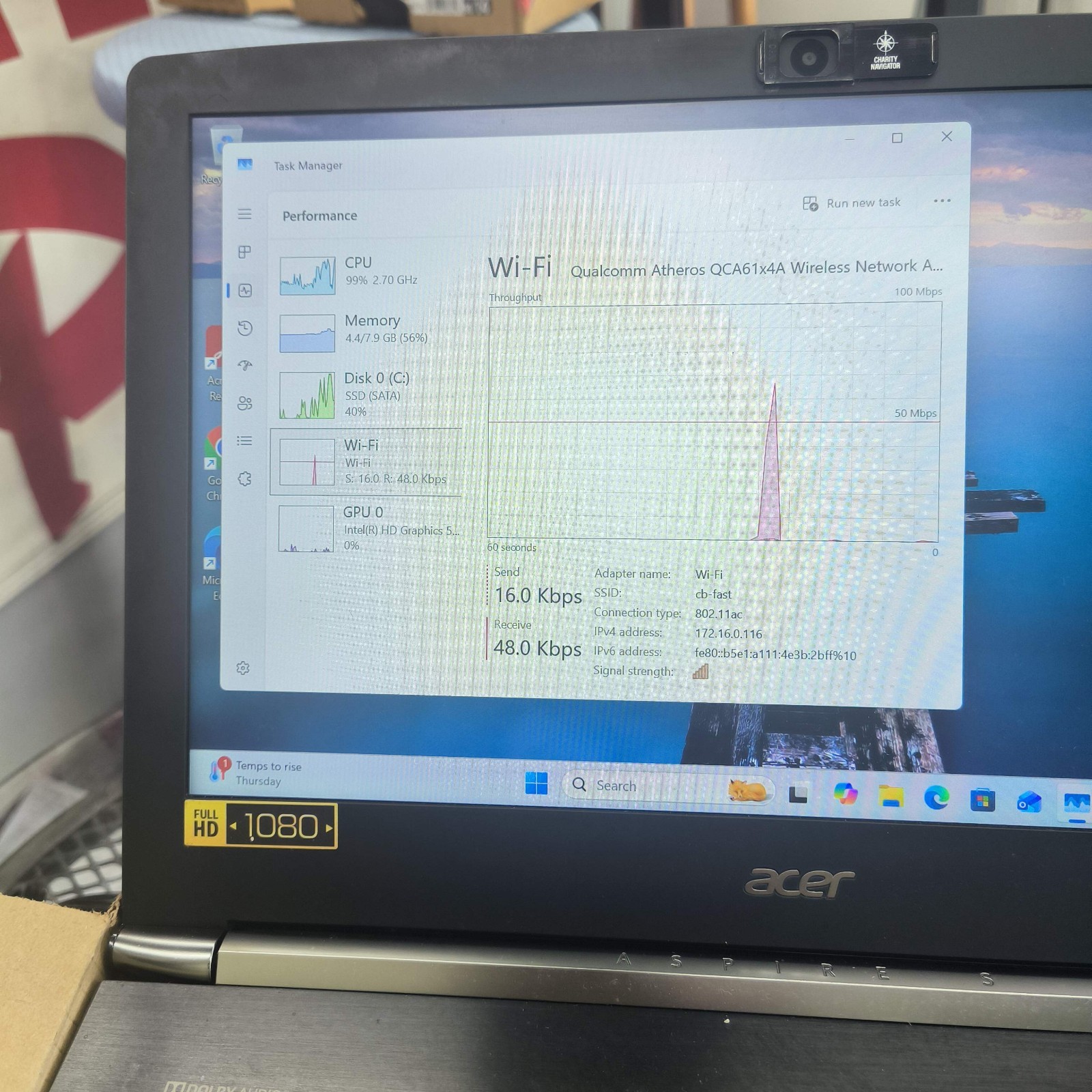 Acer Aspire S5-371 13.3″ Intel Core i5-6200 2.40Ghz 8GB RAM 1TB SSD