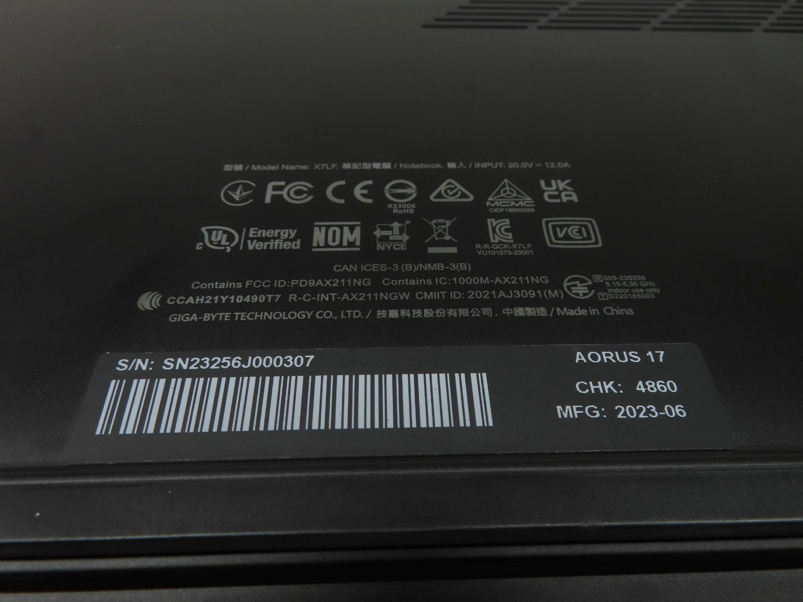 Gigabyte Aorus 17 BSF 17.3” Intel i7-13700H 2.4GHz 16GB RAM 1TB SSD RTX 4070