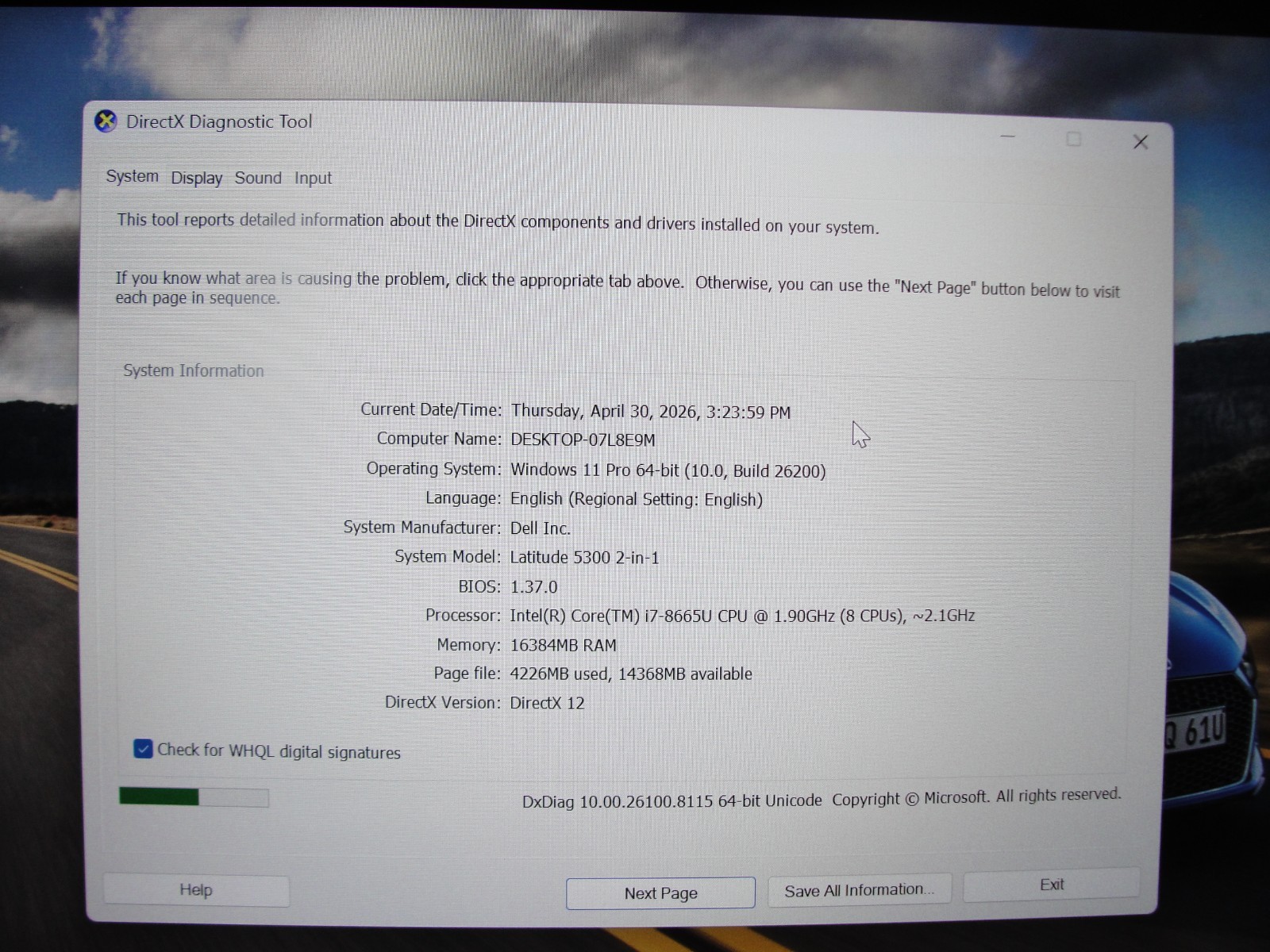 Dell Latitude 5300 2-in-1 13.3”FHD TOUCH Core i7-8665U 1.9GHz 16GB RAM 512GB SSD