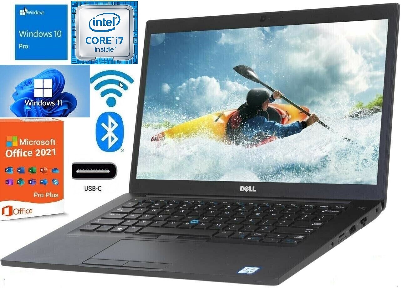 Dell Latitude 7480 i7 8GB 16GB 32GB 64GB Ram 256G 512G 1TB 2TB SSD Win10/Win11