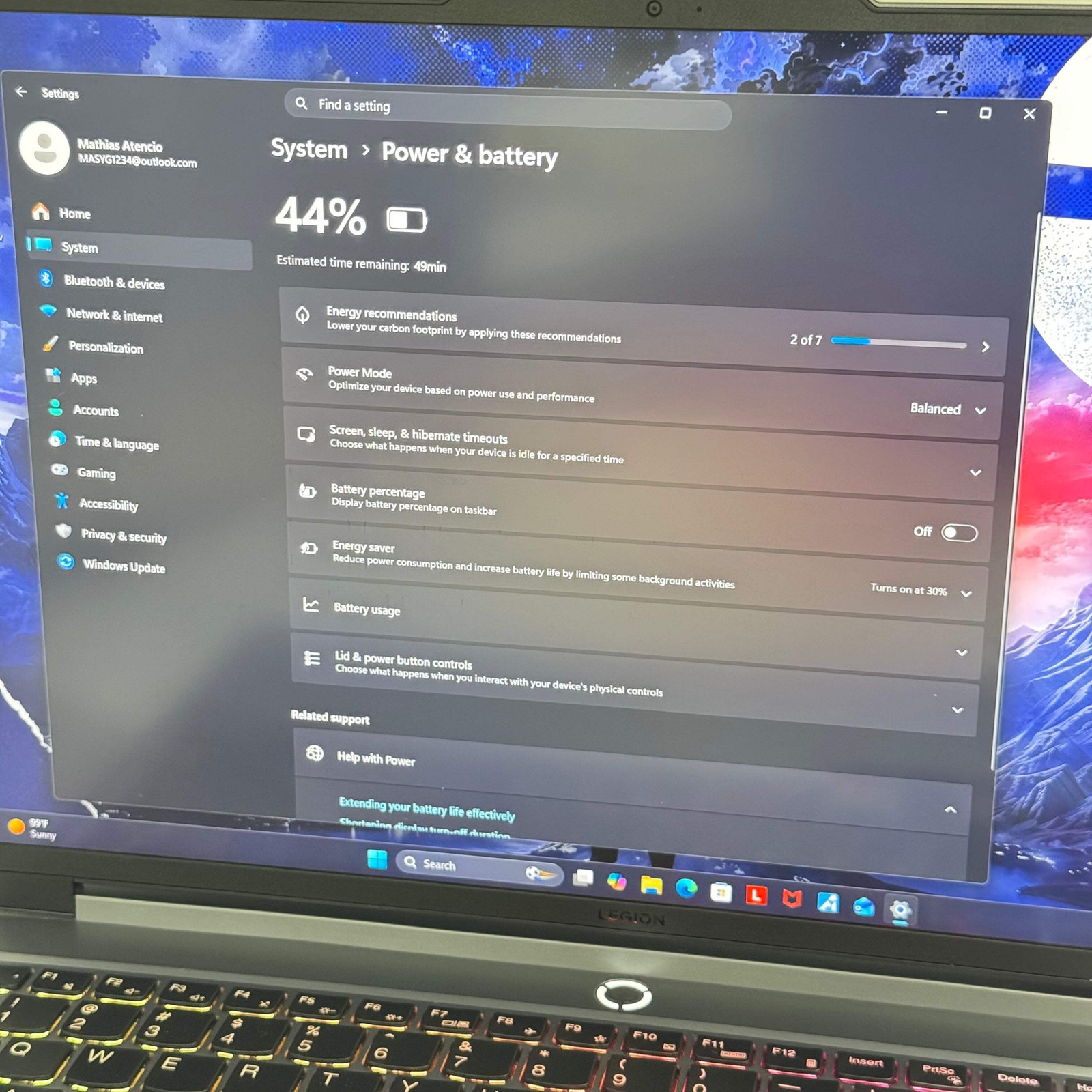 Lenovo Legion 5 16IRX9 Laptop i7 16GB 1TB RTX 4060 Gray