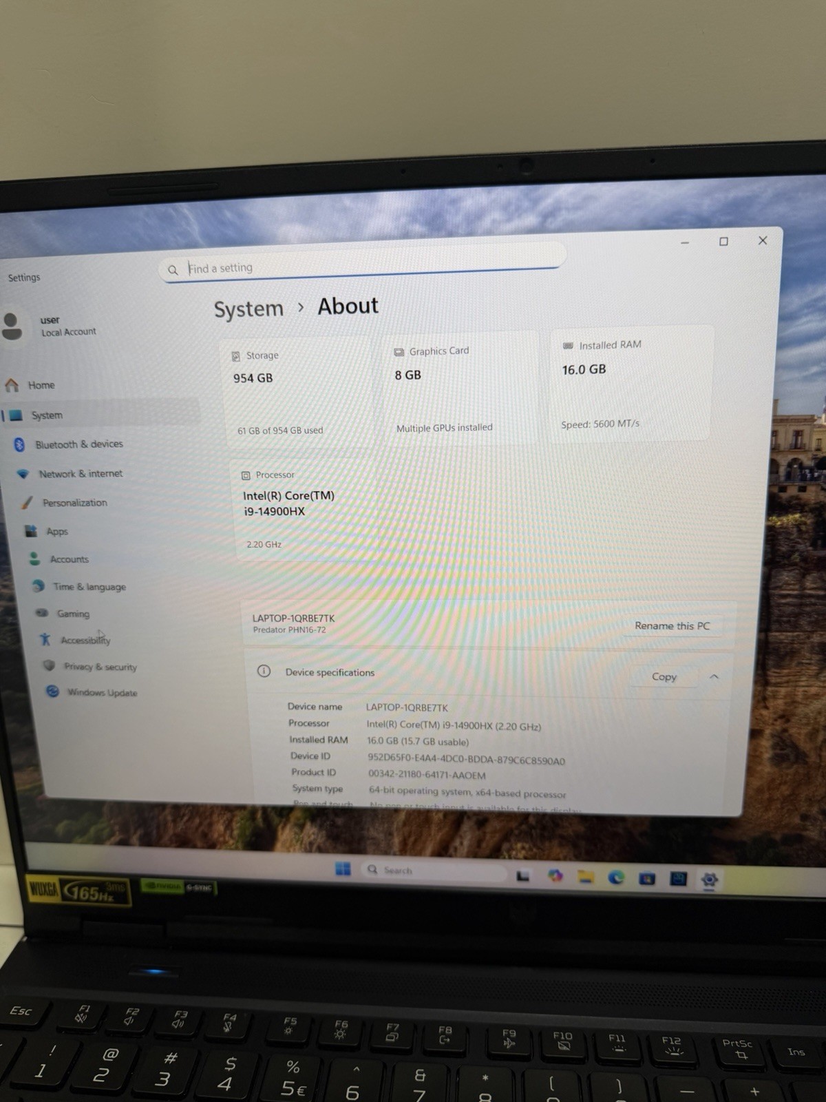 Acer Predator Helios Neo 16 PHN16-72 i9-14900HX 2.2GHz 16GB RAM 1TB SSD RTX 4060